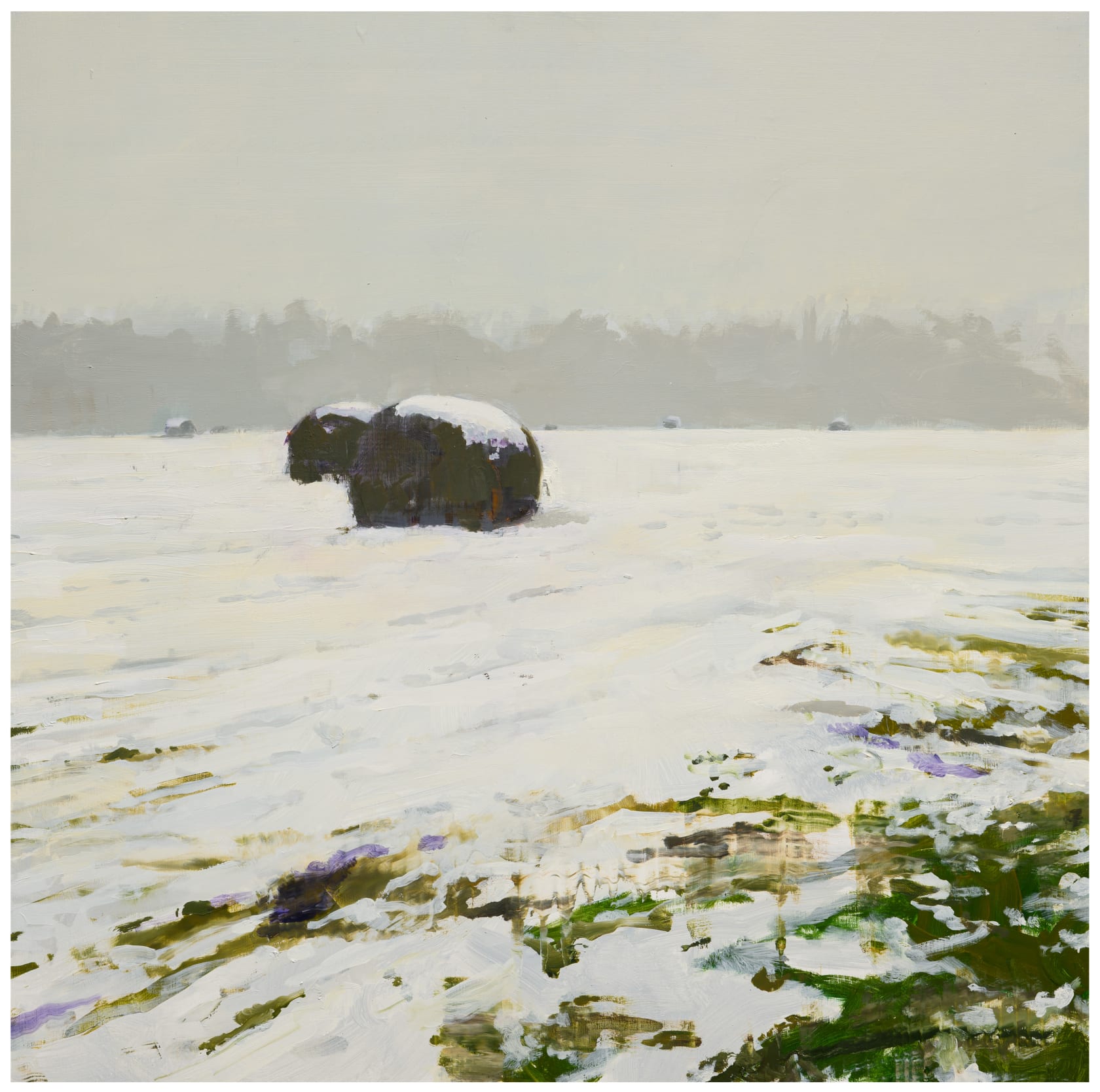 Alex Kanevsky, Hay Bale with Snow 2, 2024