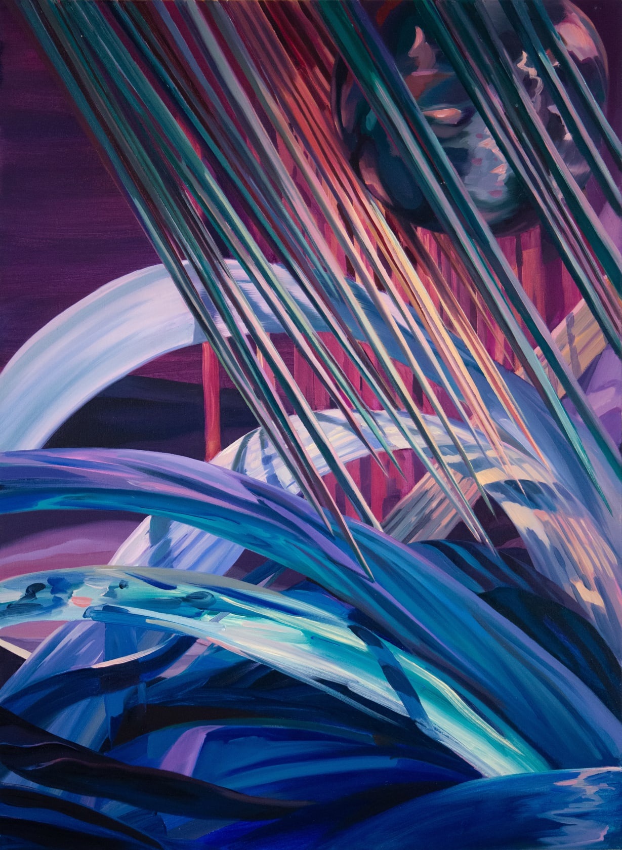 Rachel MacFarlane The Moon and the Deluge, 2024 Oil on linen, 24 x 18 in. (61 x 45.7 cm)