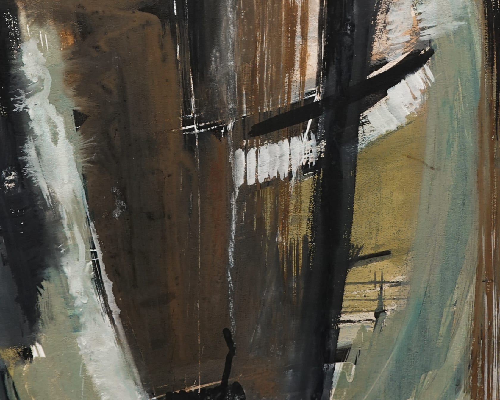 Dusti Bongé, Untitled (Black Cone with Brown and Green), circa 1955