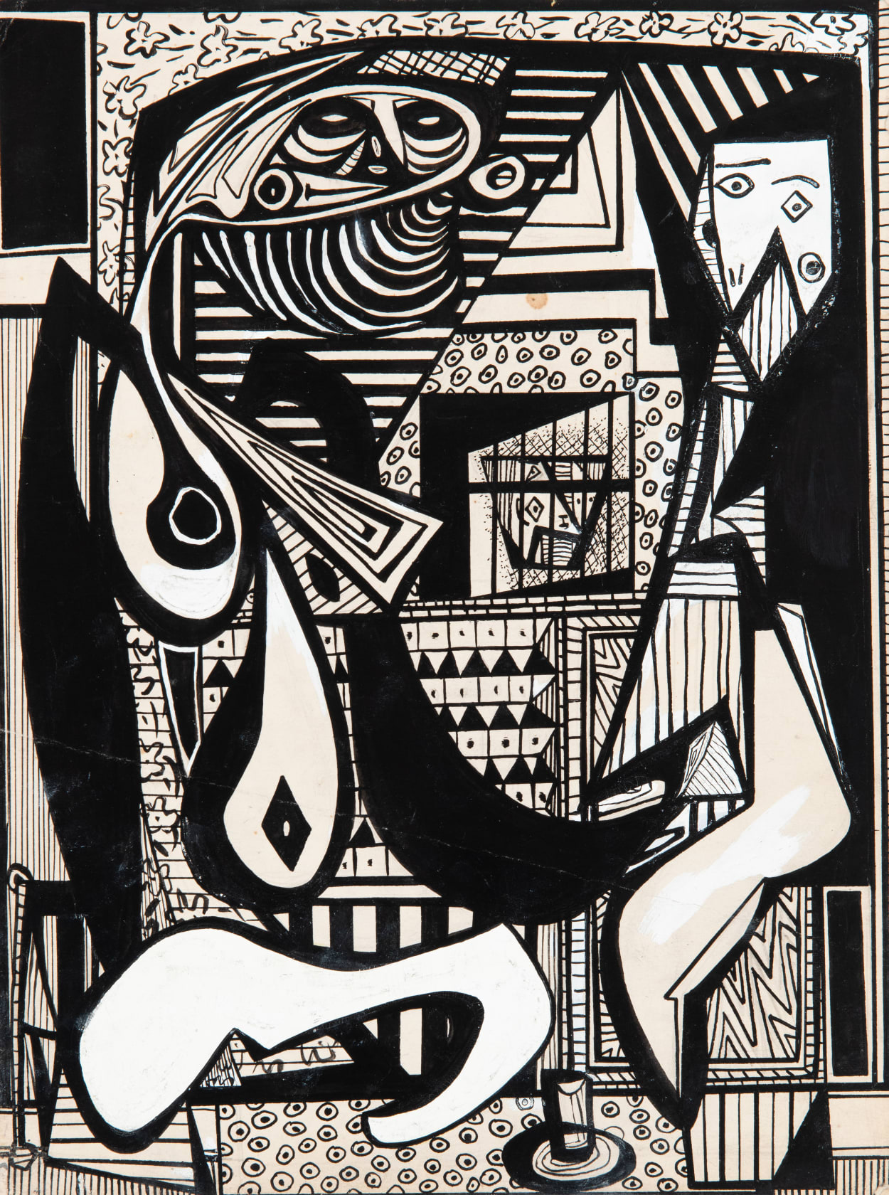 Ruth Lewin Study for 'Conversation', circa 1944 Ink and gouache on paper, 12 x 9 in. (30.5 x 22.9 cm)