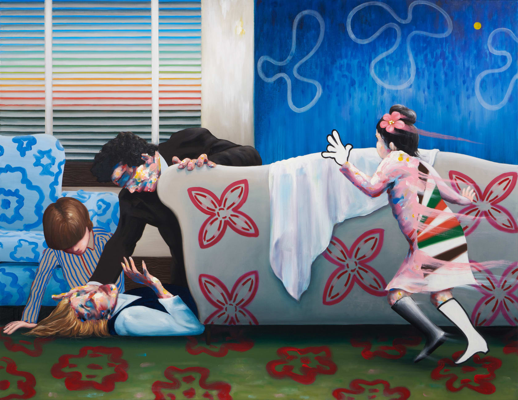 Thomas Agrinier A Woman Under the Influence, 2023 Oil on canvas, 61 x 78 3/4 in. (155 x 200 cm)