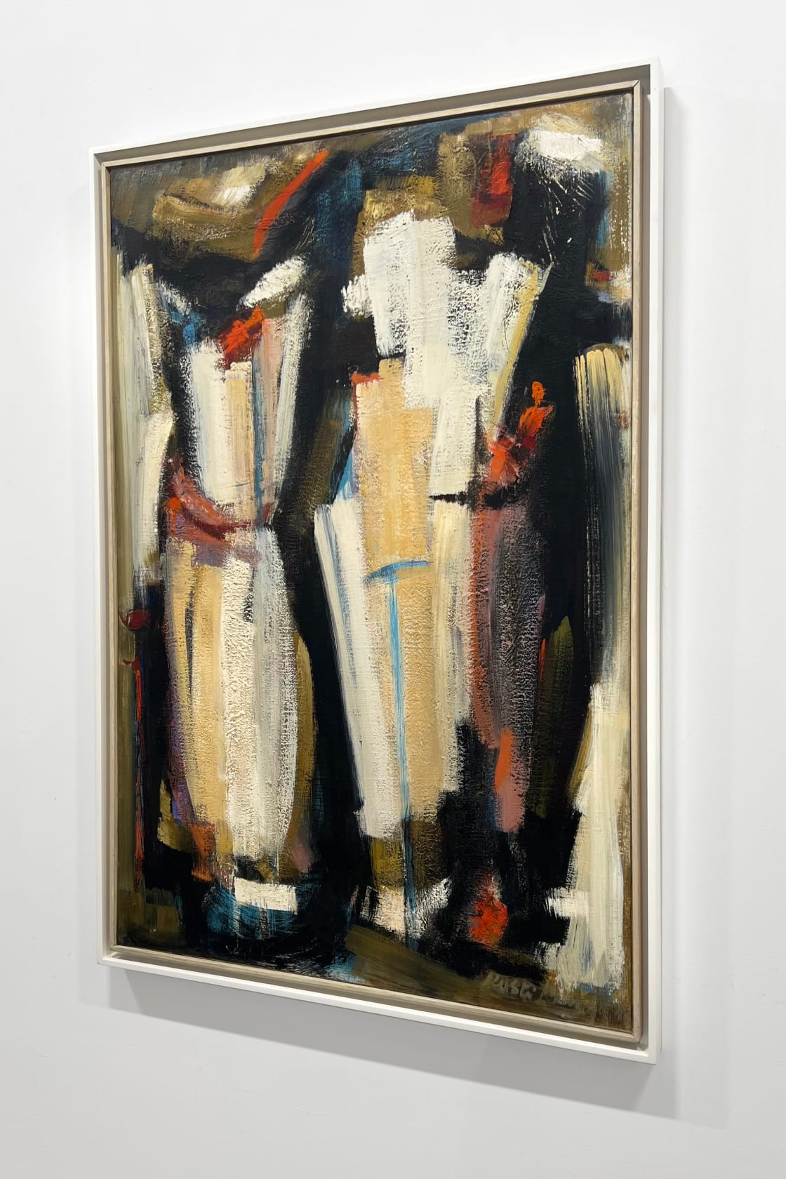 Dusti Bongé, Untitled (White, Tan, Red and Black Abstract), 1954