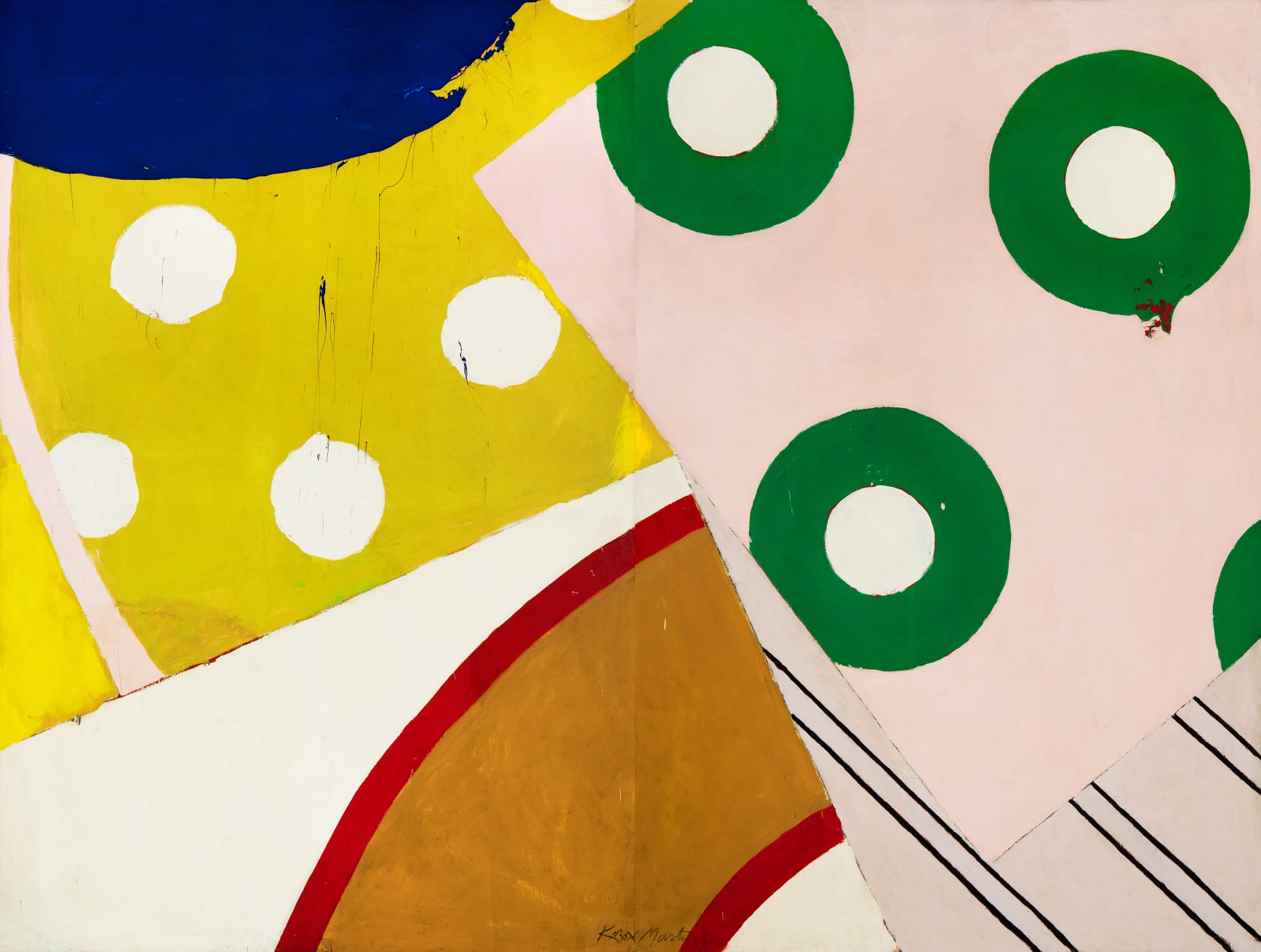 Knox Martin Rubber Soul, 1963 Magna acrylic on canvas, 103 3/4 x 139 inches (263.5 x 353.1 cm) (diptych)