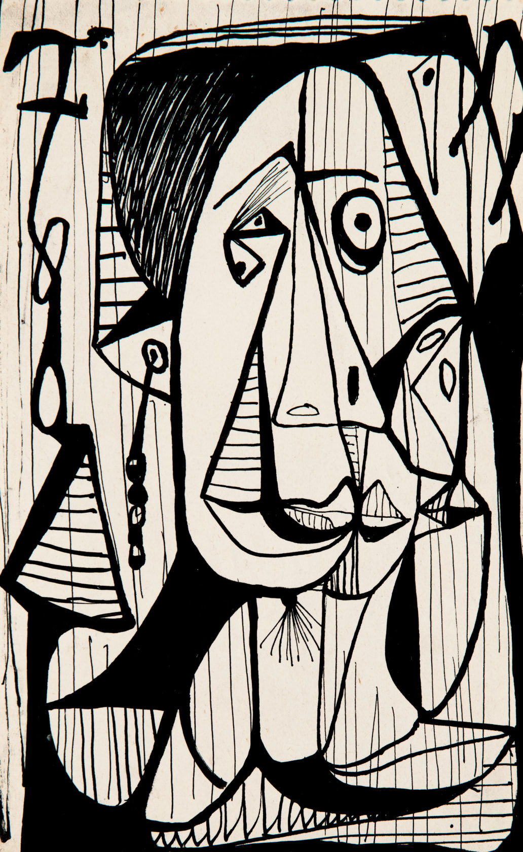 Ruth Lewin Untitled [Face], n.d. Ink on paper, 8 x 5 in. (20.3 x 12.7 cm)