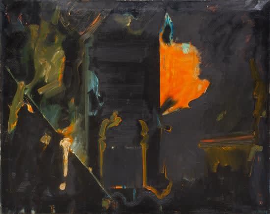 William Scharf, Untitled (Orange and Black Abstract), 1958-60