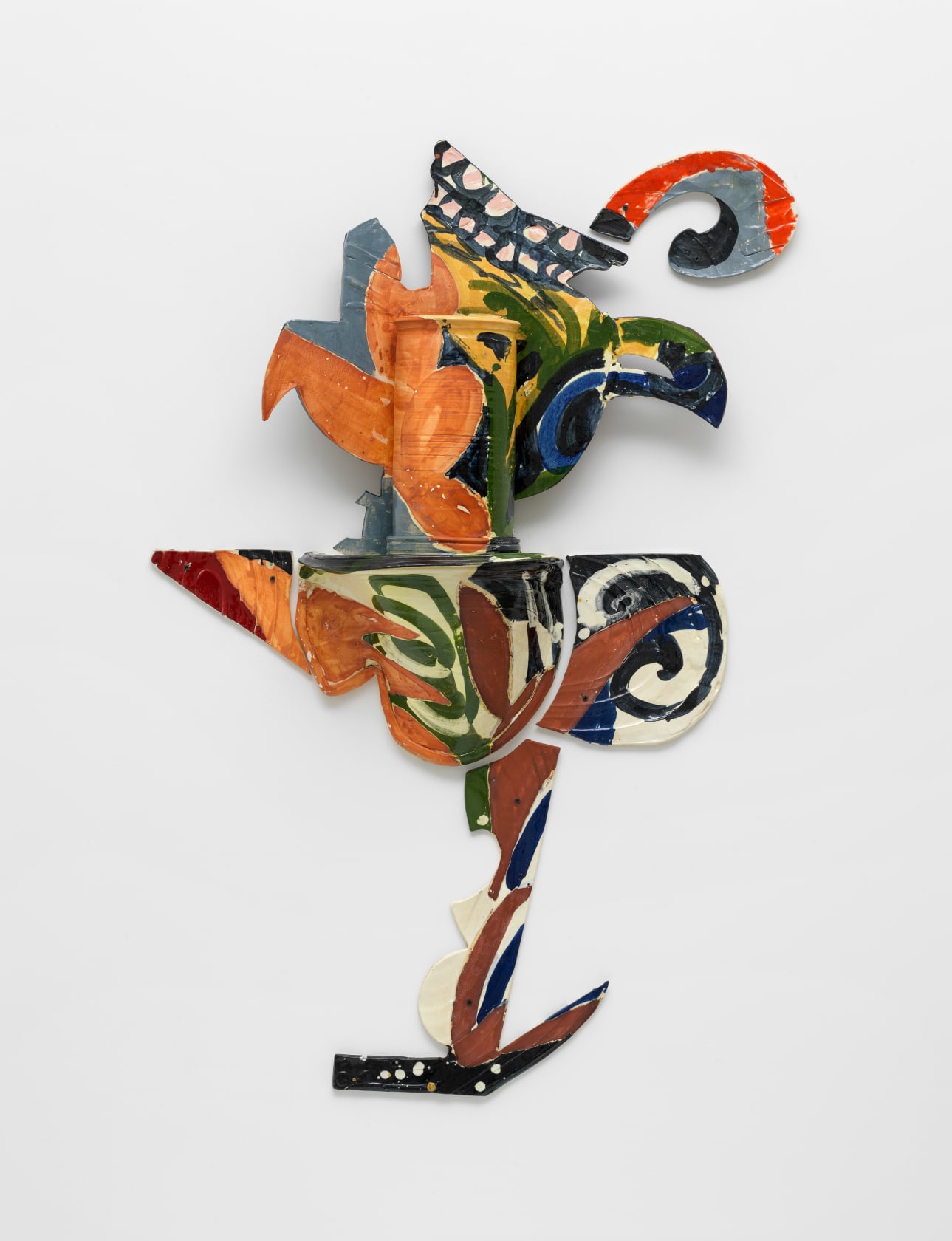 Betty Woodman Balustrade Relief Vase #30, 1991 Glazed earthenware, epoxy resin, lacquer, and paint, 55 x 38 x 8 1/2...