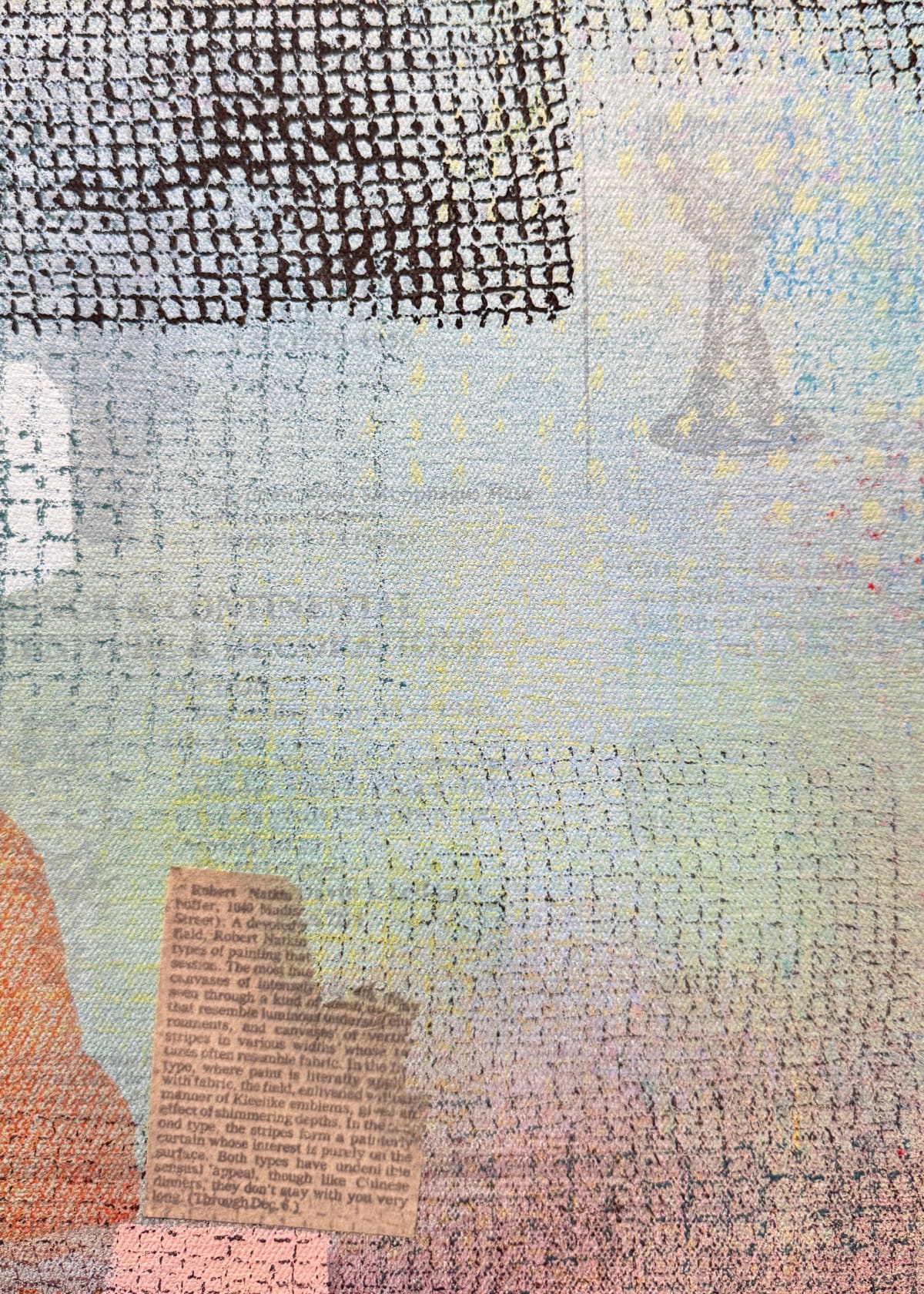 Robert Natkin For Grace Glueck, n.d. Acrylic and collage on canvas, 52 x 34 in. (132.1 x 86.4 cm)