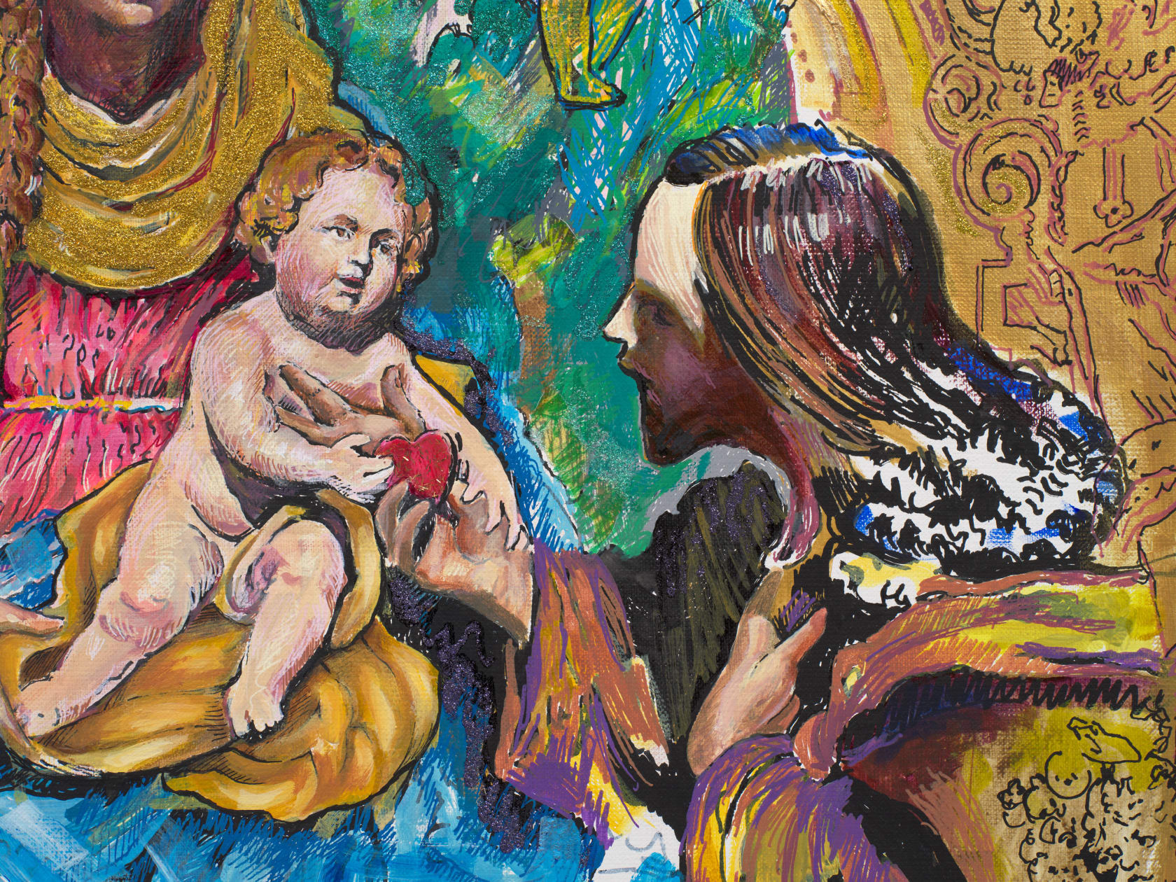 Audrey Flack Pinocchio’s Dream, 2022 Acrylic and mixed media on canvas, 30 x 30 in. (76.2 x 76.2 cm)