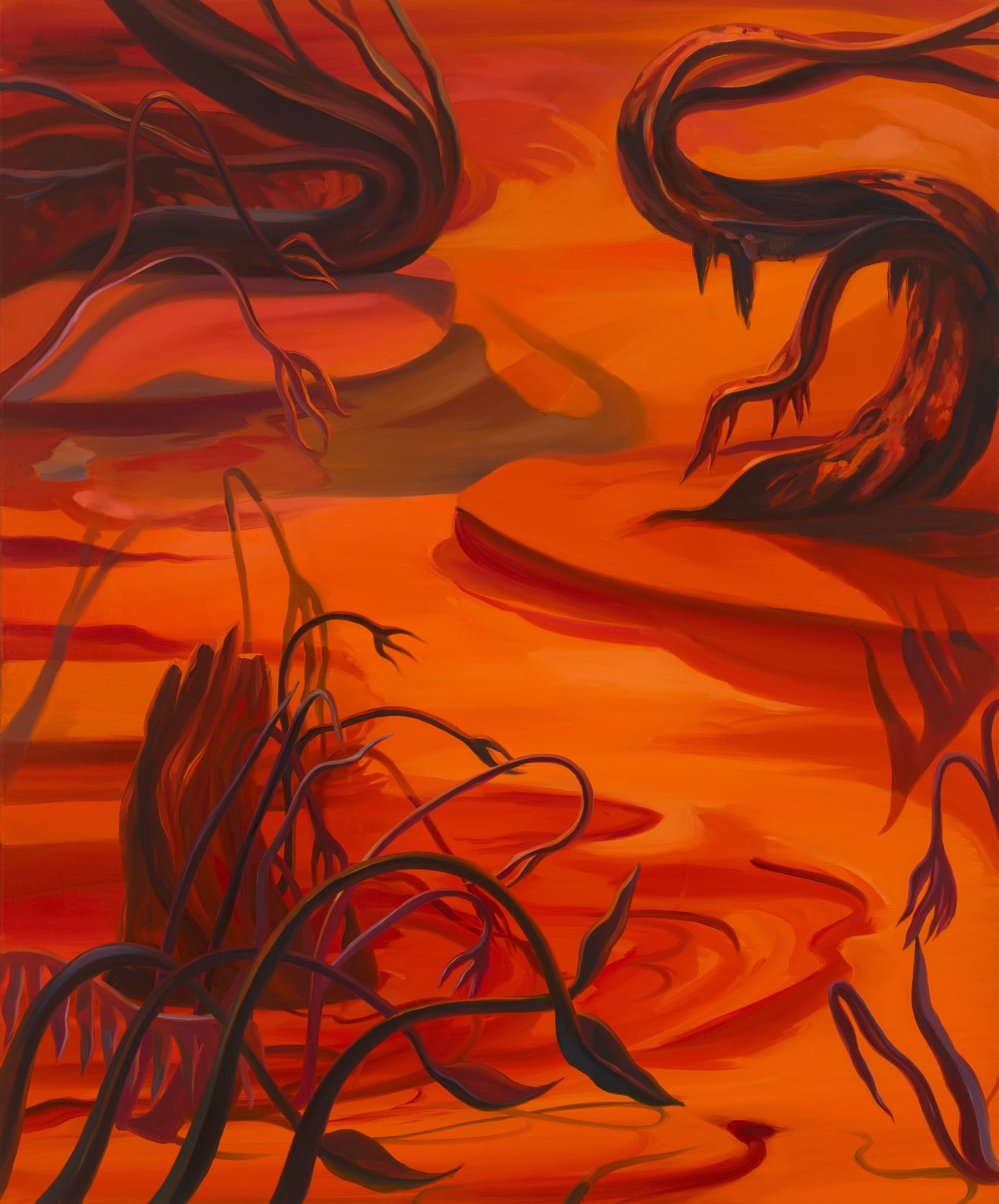 Rachel MacFarlane Lava River Rolling, 2024 Oil on canvas, 36 x 30 in. (91.4 x 76.2 cm)