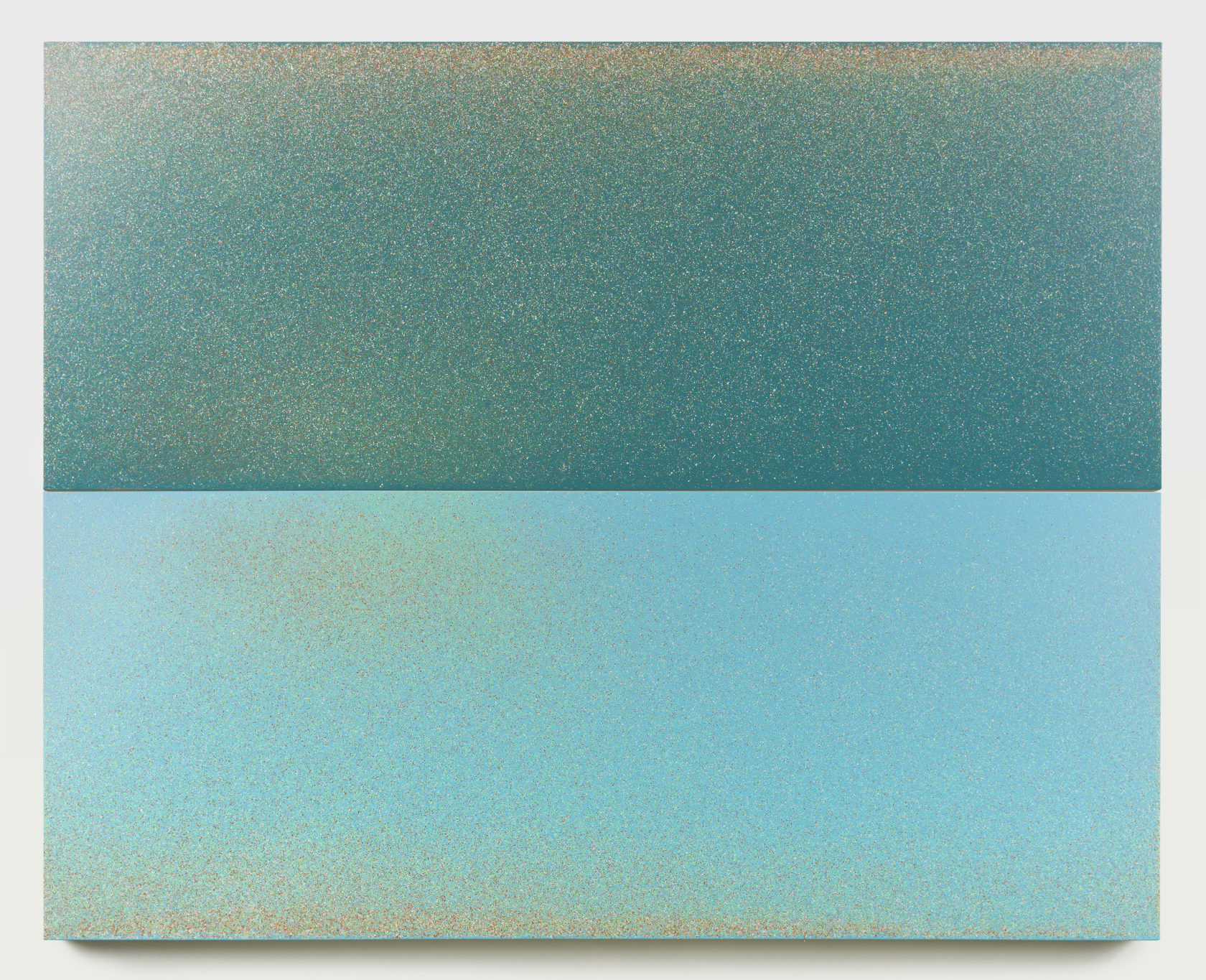 John Knuth The New Morning, 2021 Acrylic/Flyspeck on canvas, 48 x 60 inches (121.9 x 152.4 cm) (diptych)