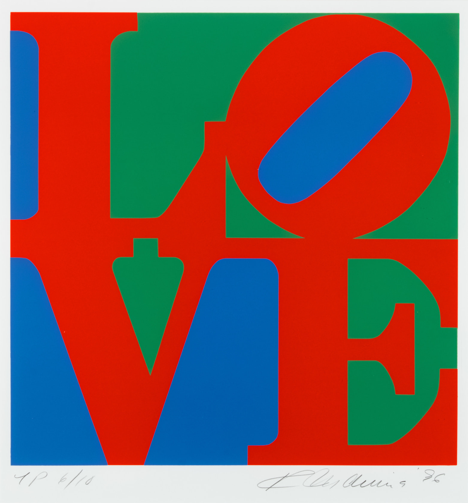 Robert Indiana, The Book of Love (Blue/Red/Green), 1996