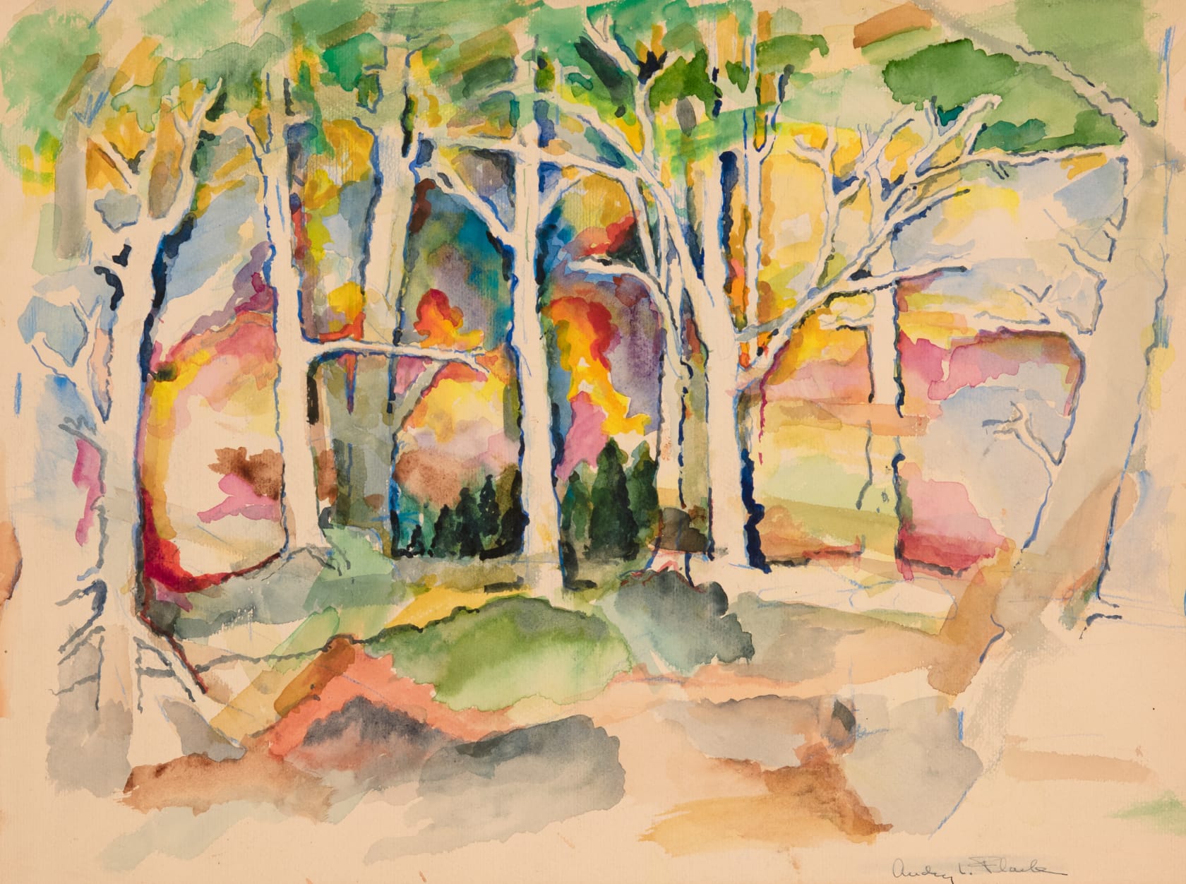 Audrey Flack, Sherwood Forest, circa 1954