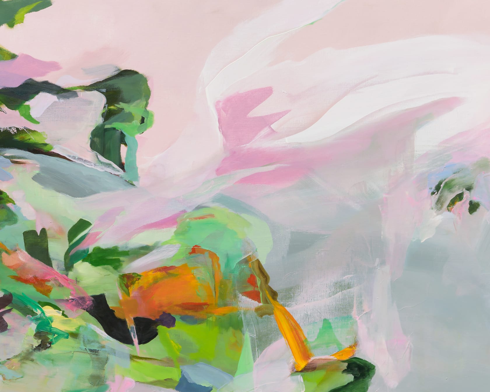 Hollis Heichemer echo, 2024 Oil on linen, 34 x 84 in. (86.4 x 213.4 cm)