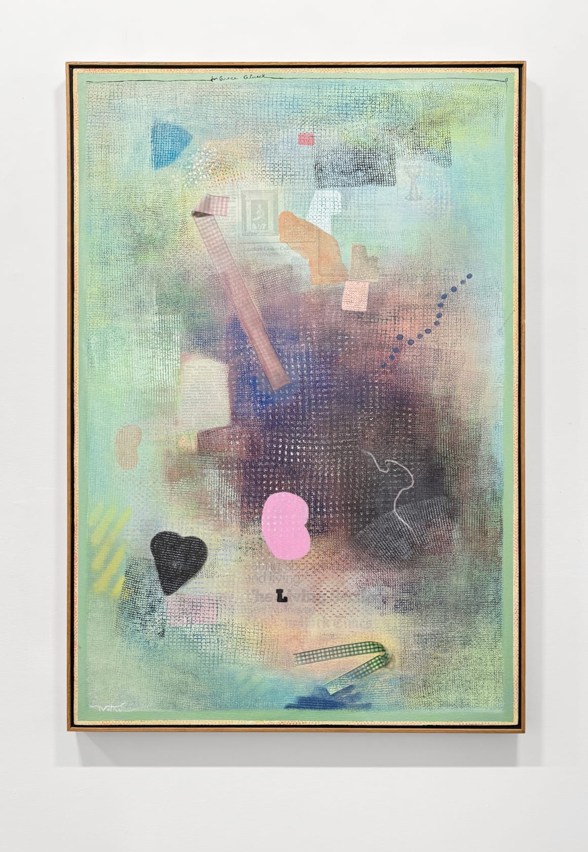 Robert Natkin For Grace Glueck, n.d. Acrylic and collage on canvas, 52 x 34 in. (132.1 x 86.4 cm)