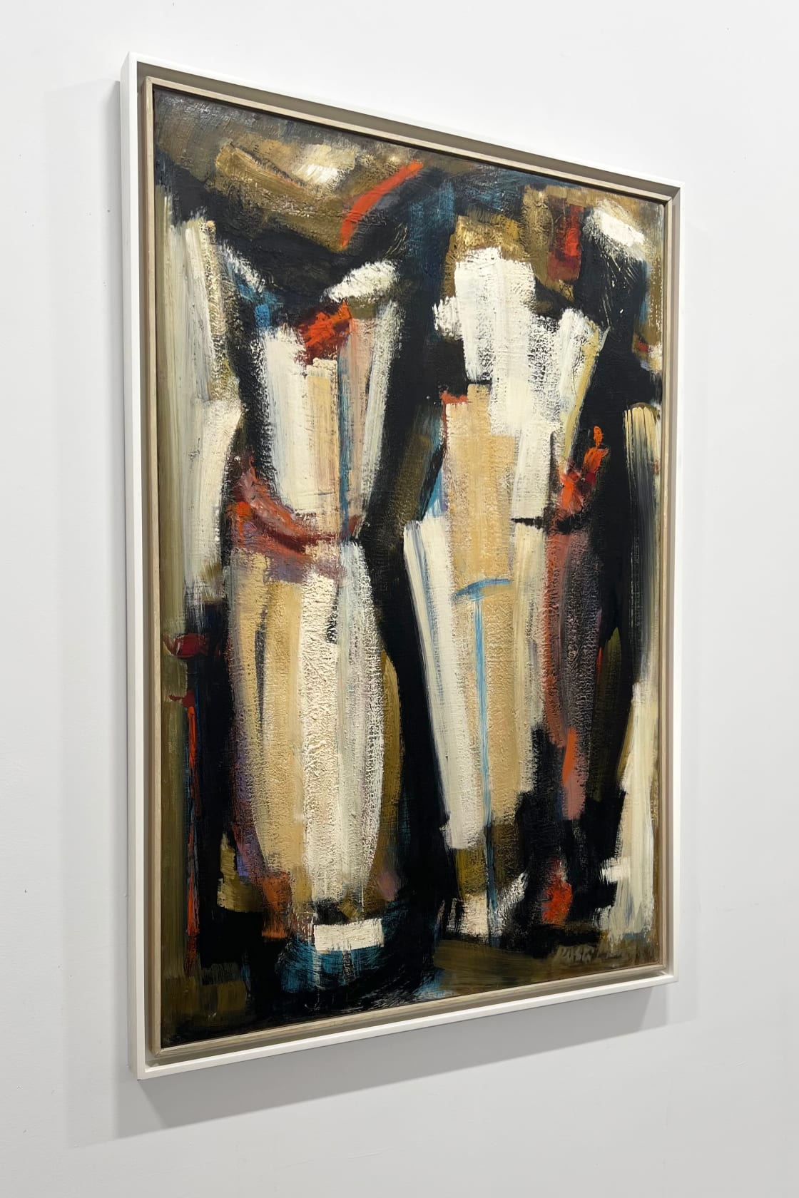 Dusti Bongé, Untitled (White, Tan, Red and Black Abstract), 1954