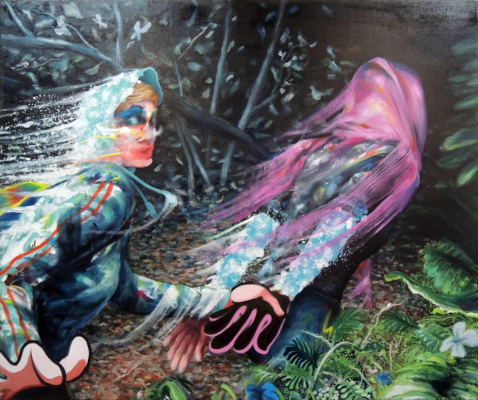 Thomas Agrinier Migrantes [Migrants], 2020 Oil on canvas, 38 1/4 x 45 5/8 inches (97 x 116 cm)