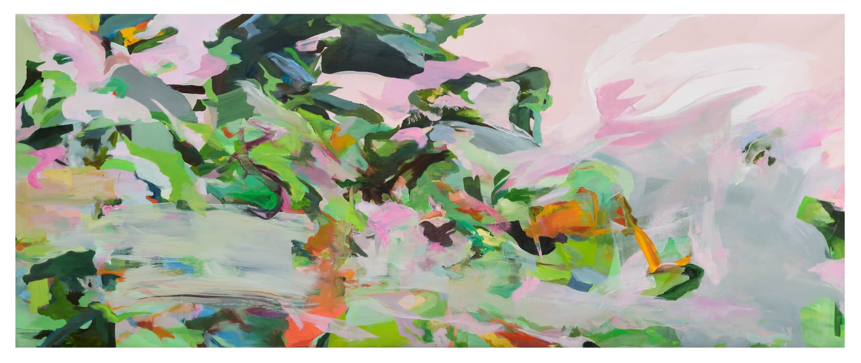 Hollis Heichemer echo, 2024 Oil on linen, 34 x 84 in. (86.4 x 213.4 cm)
