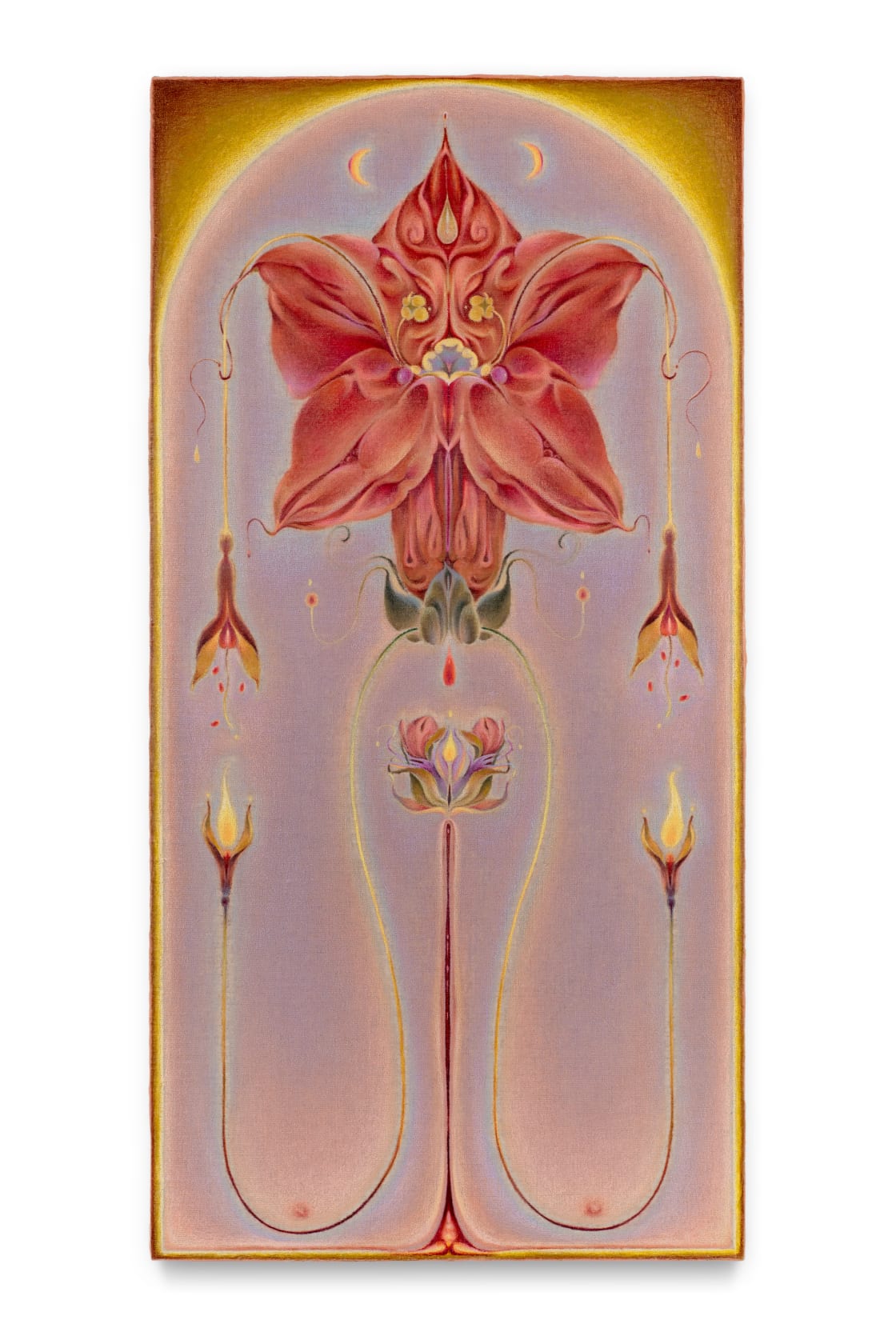 Shuling Guo Altar IV, 2025 Oil and pencil on linen over panel, 24 x 12 in. (61 x 30.5 cm)