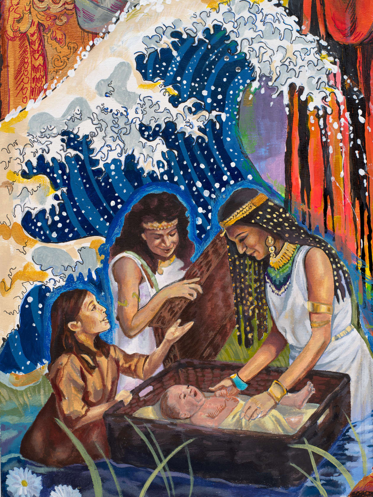 Audrey Flack Tidal Force, 2022 Acrylic and mixed media on canvas, 42 1/2 x 35 in. (108 x 88.9 cm)