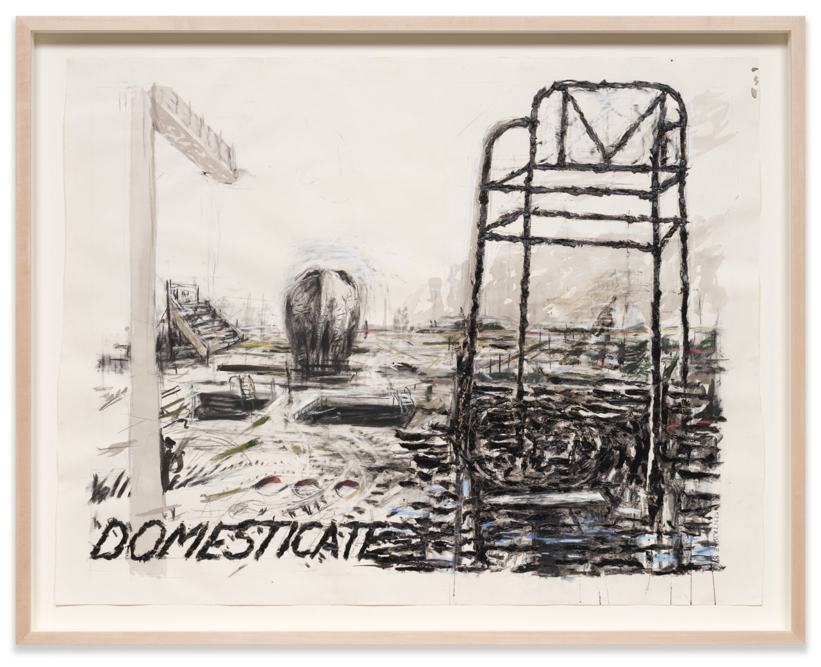 William Kentridge Domesticate, 1989 Charcoal, bitumen and Indian ink wash on paper Sheet: 44 3/4 x 57 3/4 in. (113.8...