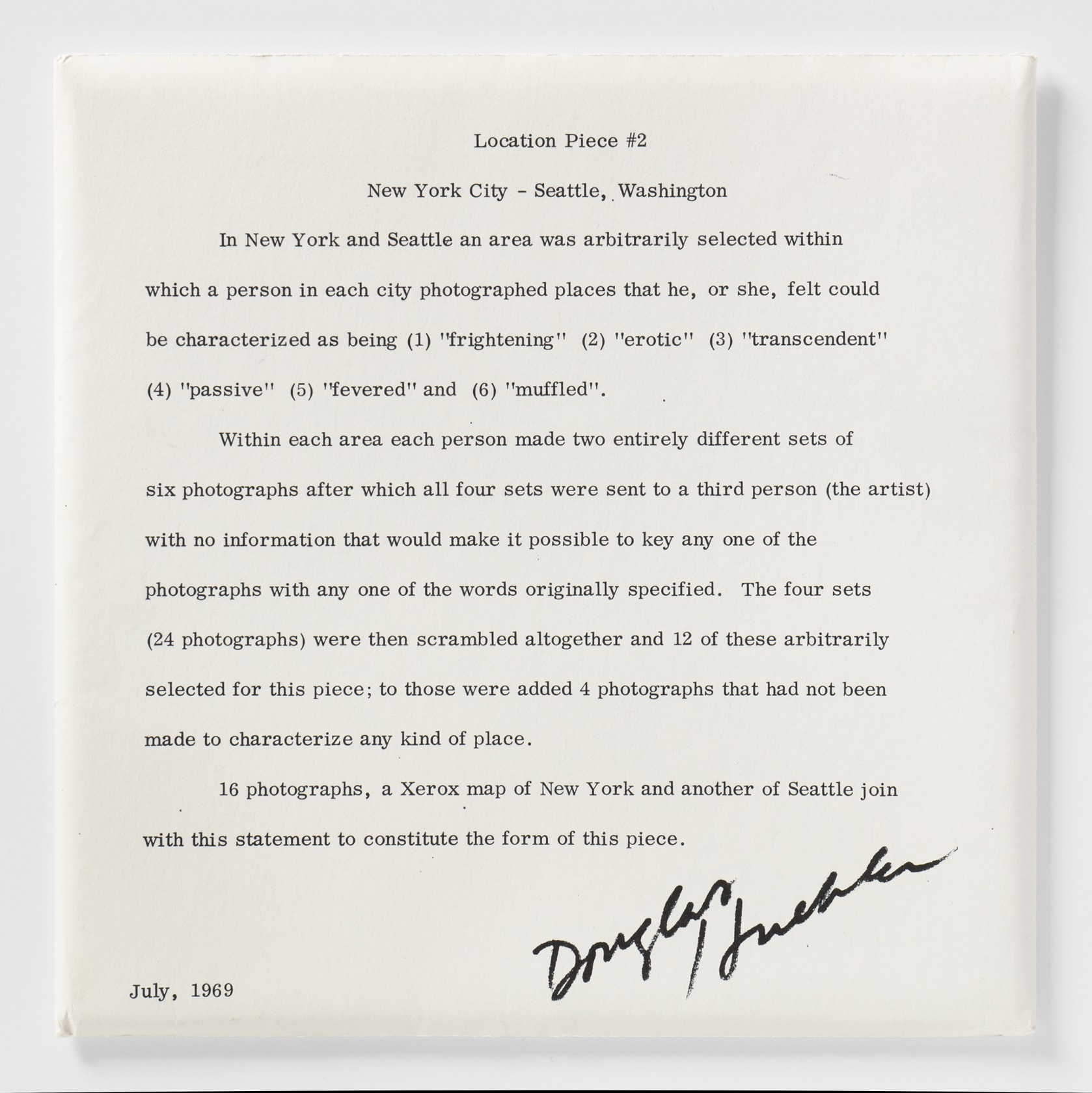 Various Artists, Artists & Photographs, 1970