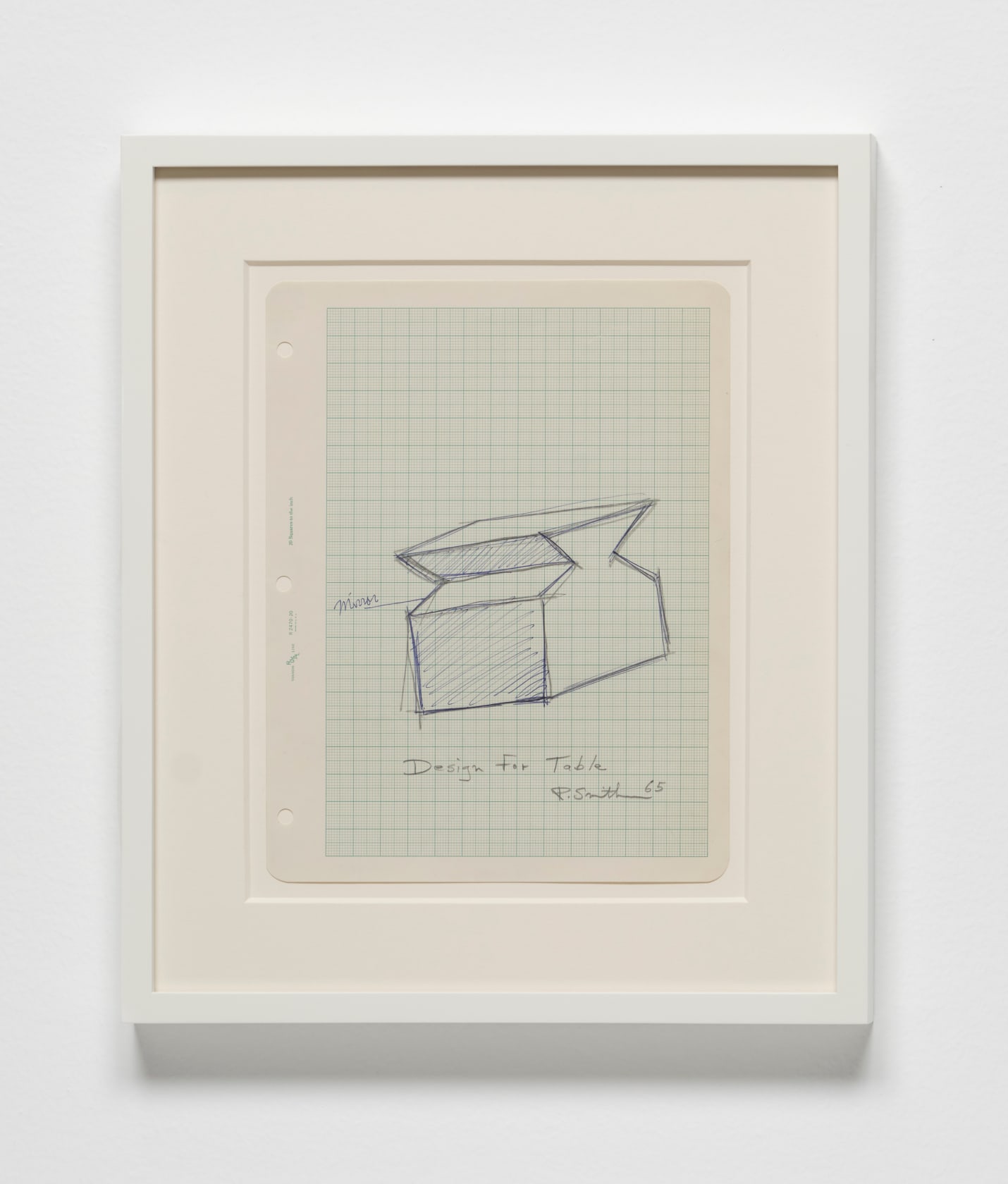 Robert Smithson Design for table, 1965 Graphite pencil and ink on graph paper Paper: 11 x 8 in. (27.9 x...