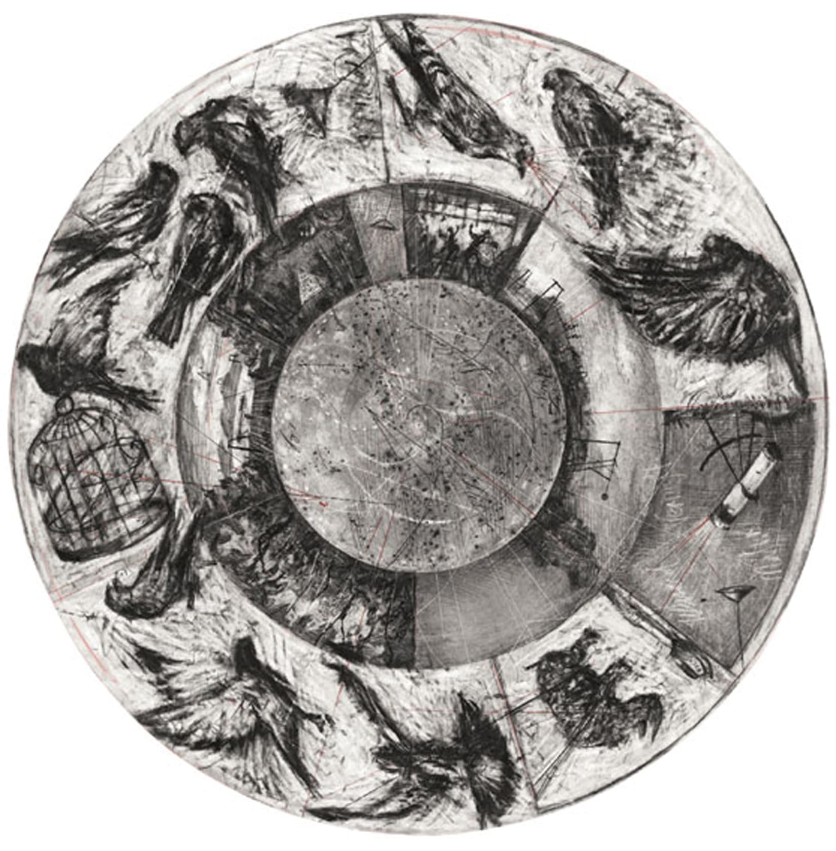 William Kentridge Music Box Tondo,, 2006