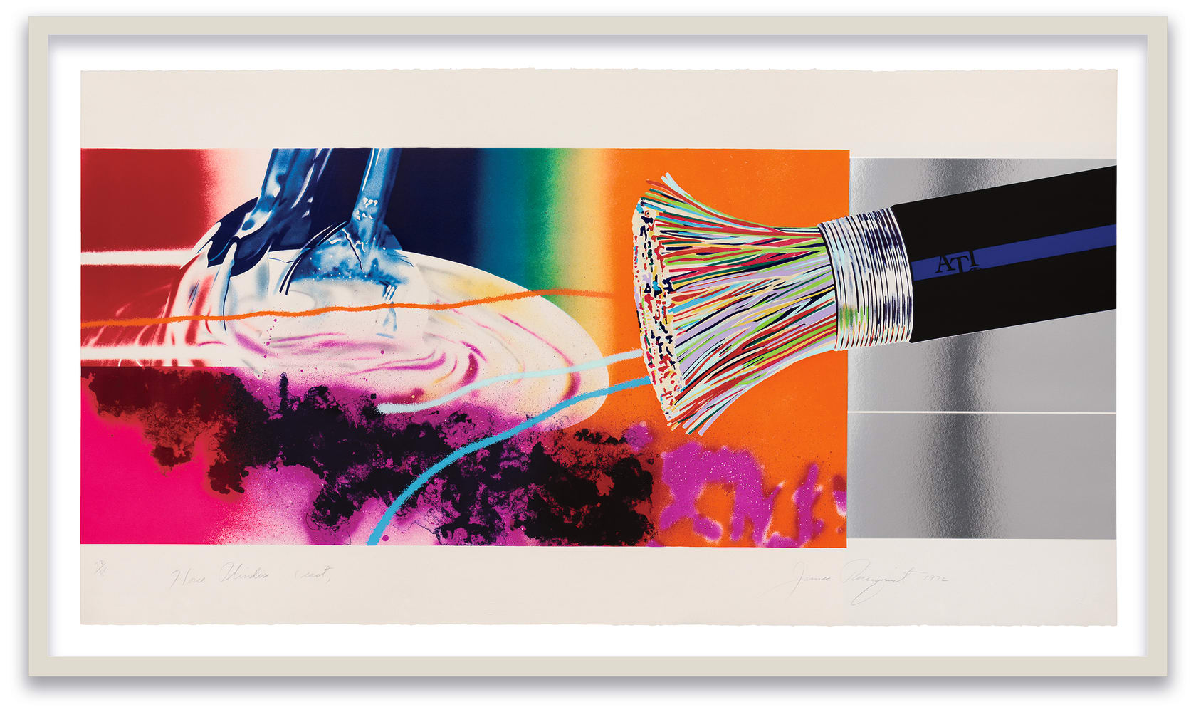 James Rosenquist Horse Blinders (east), 1972 Lithograph and screenprint with collage (silver foil) on Arches paper Plate: 36 1/2 x...