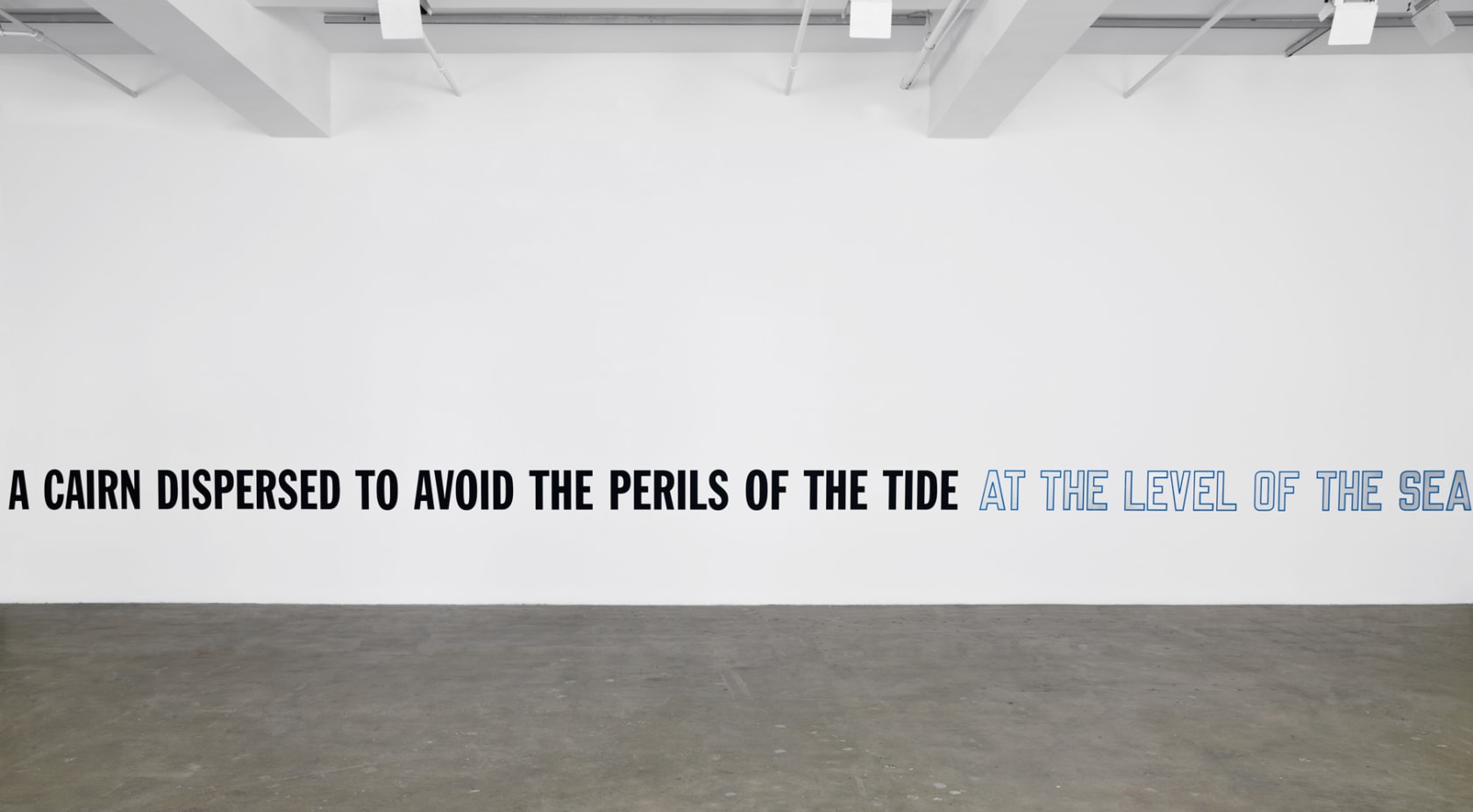 Lawrence Weiner A CAIRN DISPERSED TO AVOID THE PERILS OF THE TIDE, AT THE LEVEL OF THE SEA, 2008