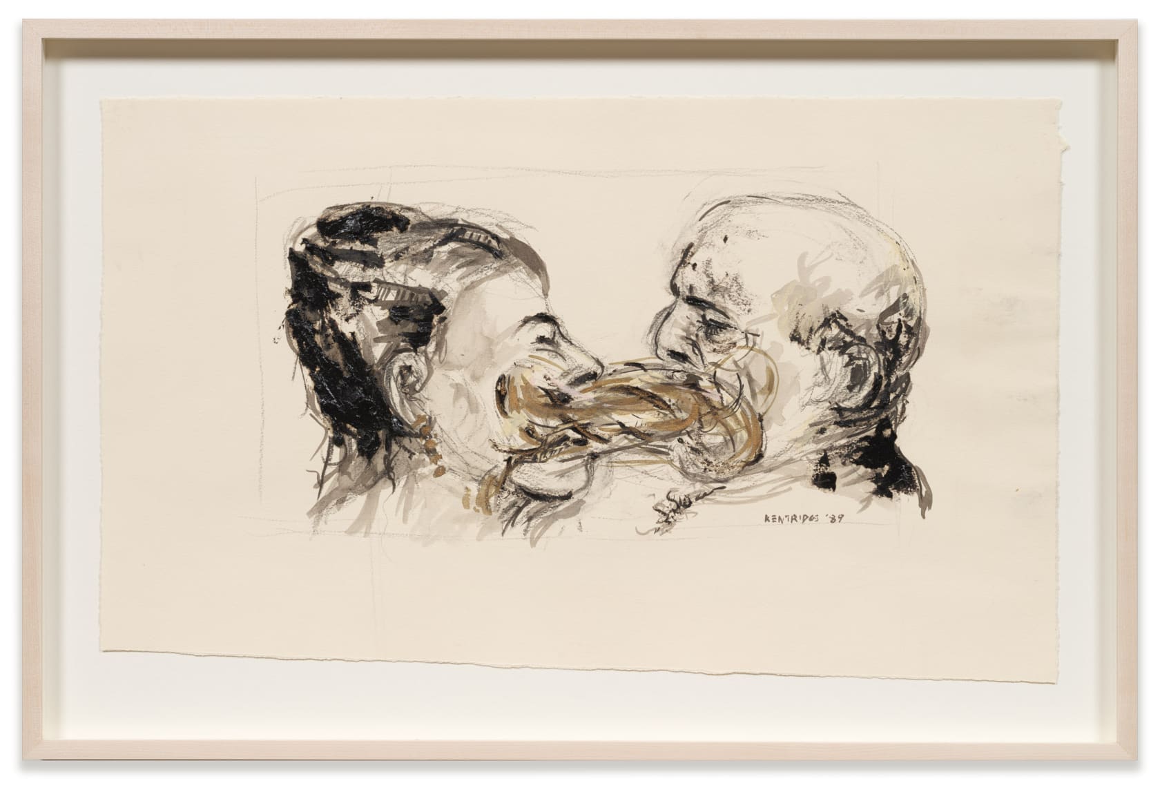 William Kentridge More Yes Than No, 1989 Charcoal, gouache and bitumen on paper Image: 9 1/2 x 17 1/8 in....