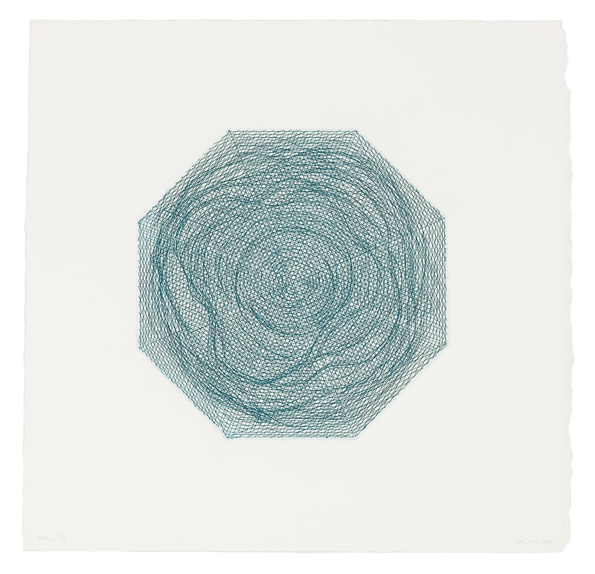 Kim Lim Green etching, 1969