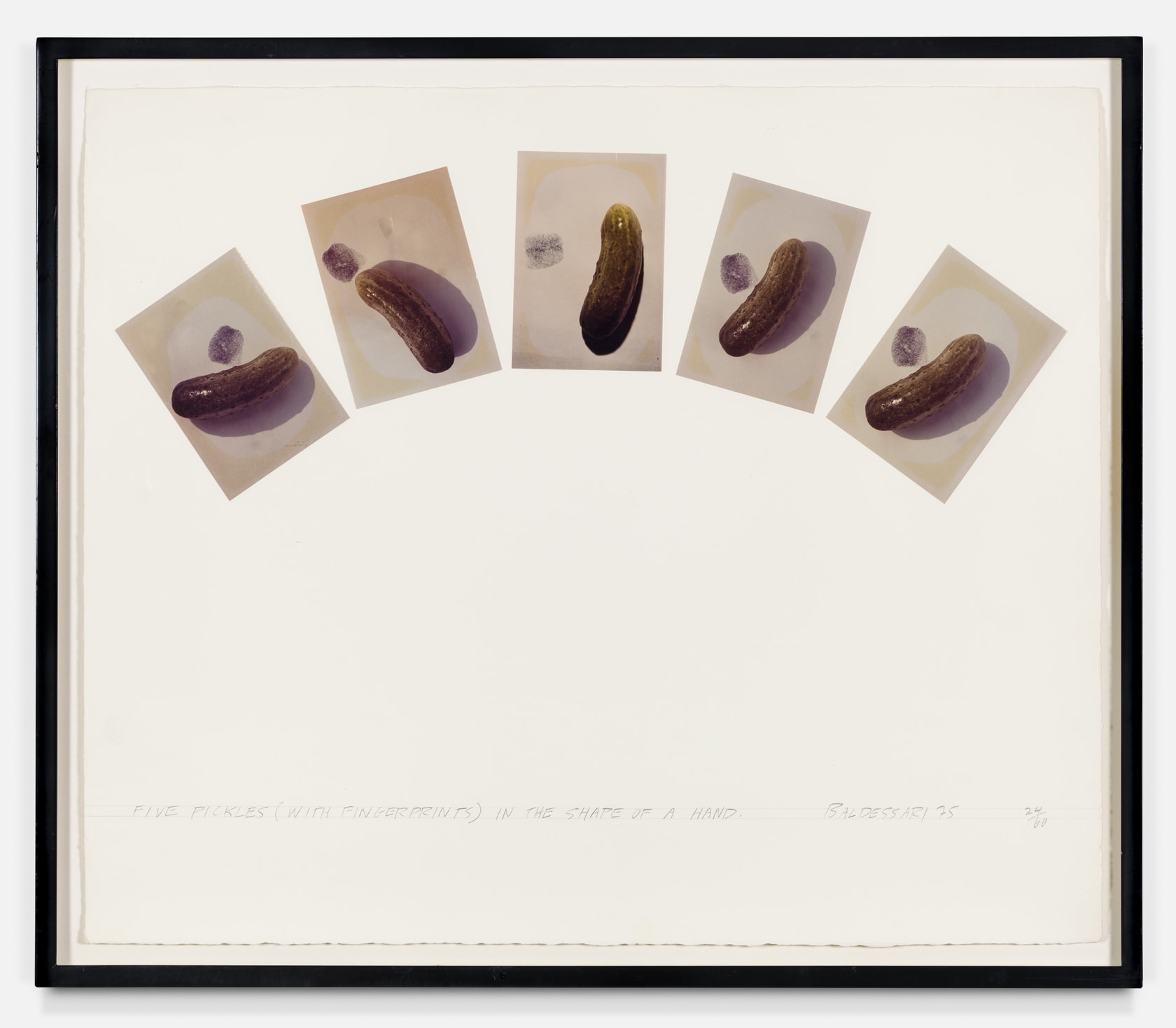 John Baldessari Five Pickles (with Fingerprints) in the Shape of a Hand, 1975