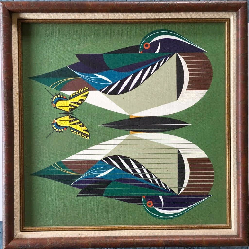 Charley Harper Wood Duck Mirror Image, 1979