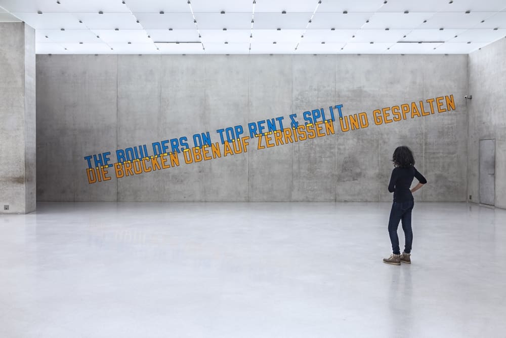 Lawrence Weiner THE BOULDERS ON TOP RENT & SPLIT, 1987