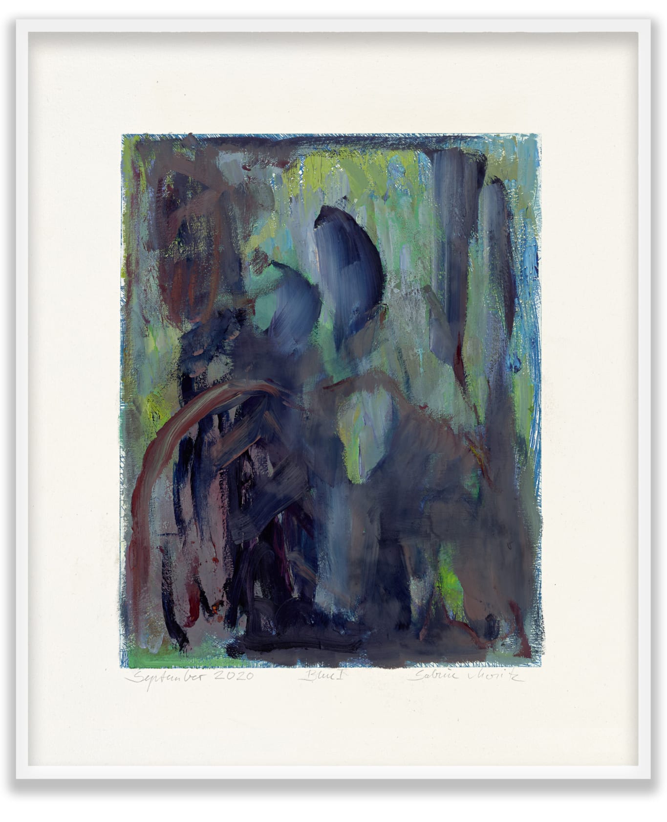 Sabine Moritz Blue I, 2020 Oil on etching 17 3/4 x 14 5/8 in. (45.2 x 37 cm)