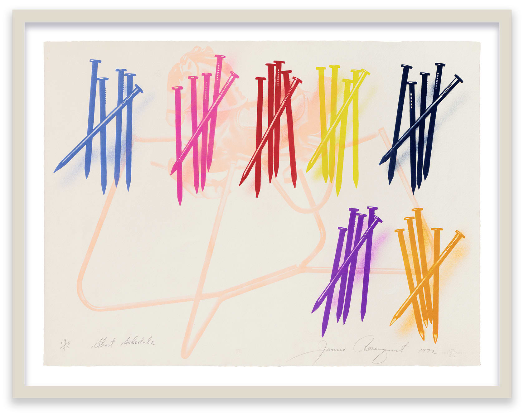 James Rosenquist Short Schedule, 1972 Lithograph on Arches Cover paper Plate: 21 3/4 x 29 in. (55.2 x 73.7 cm)...