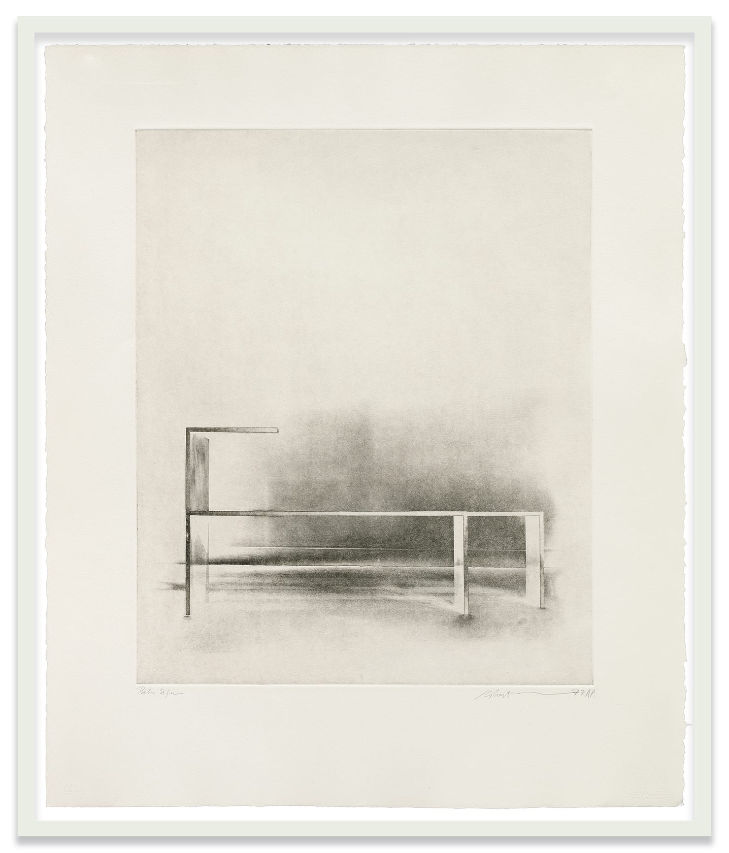 Robert Wilson Patio Sofa, 1977 Photogravure on Arches Cover paper Plate: 19 3/4 x 15 5/8 in. (50.2 x 39.7...