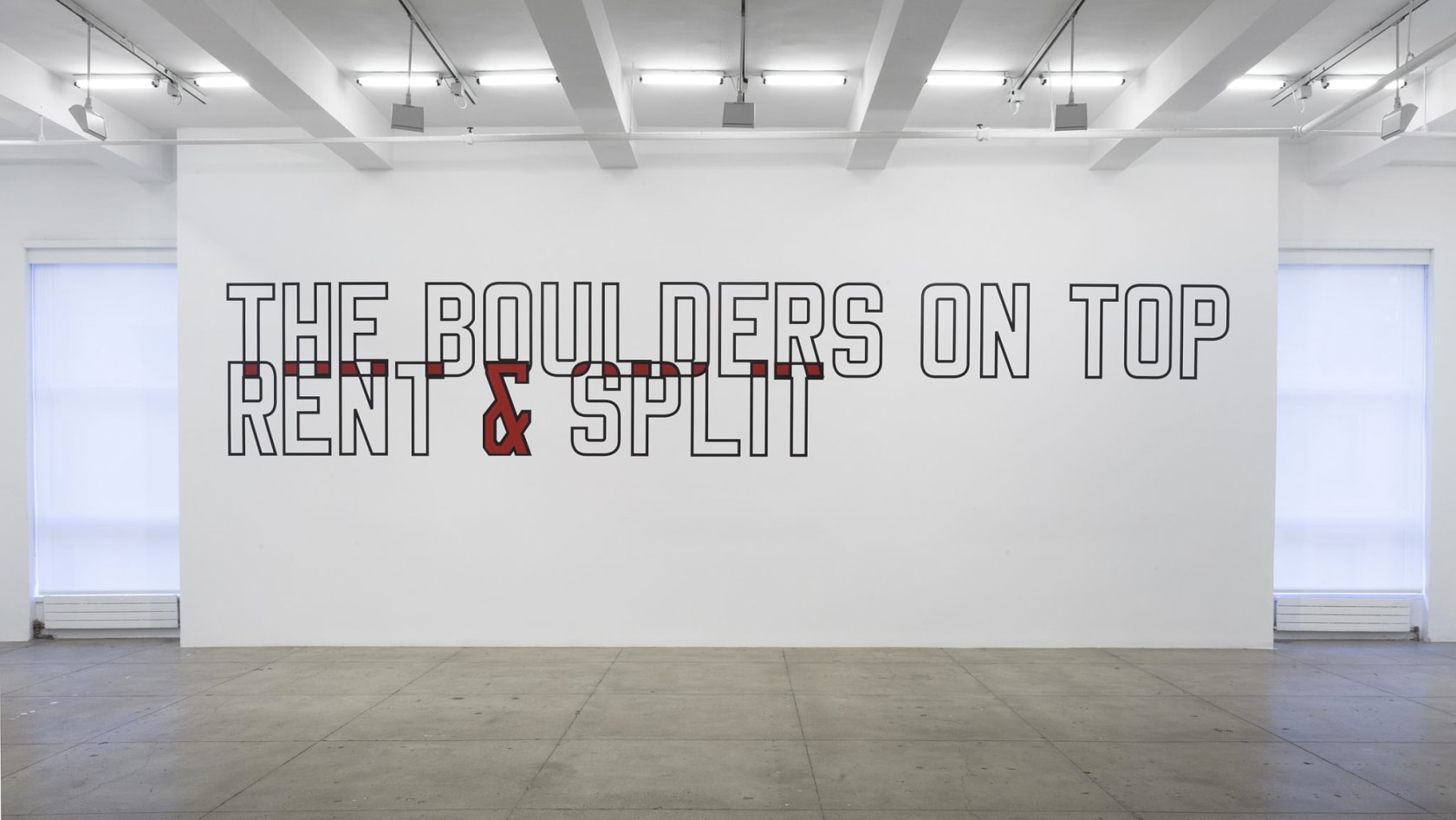 Lawrence Weiner THE BOULDERS ON TOP RENT & SPLIT, 1987