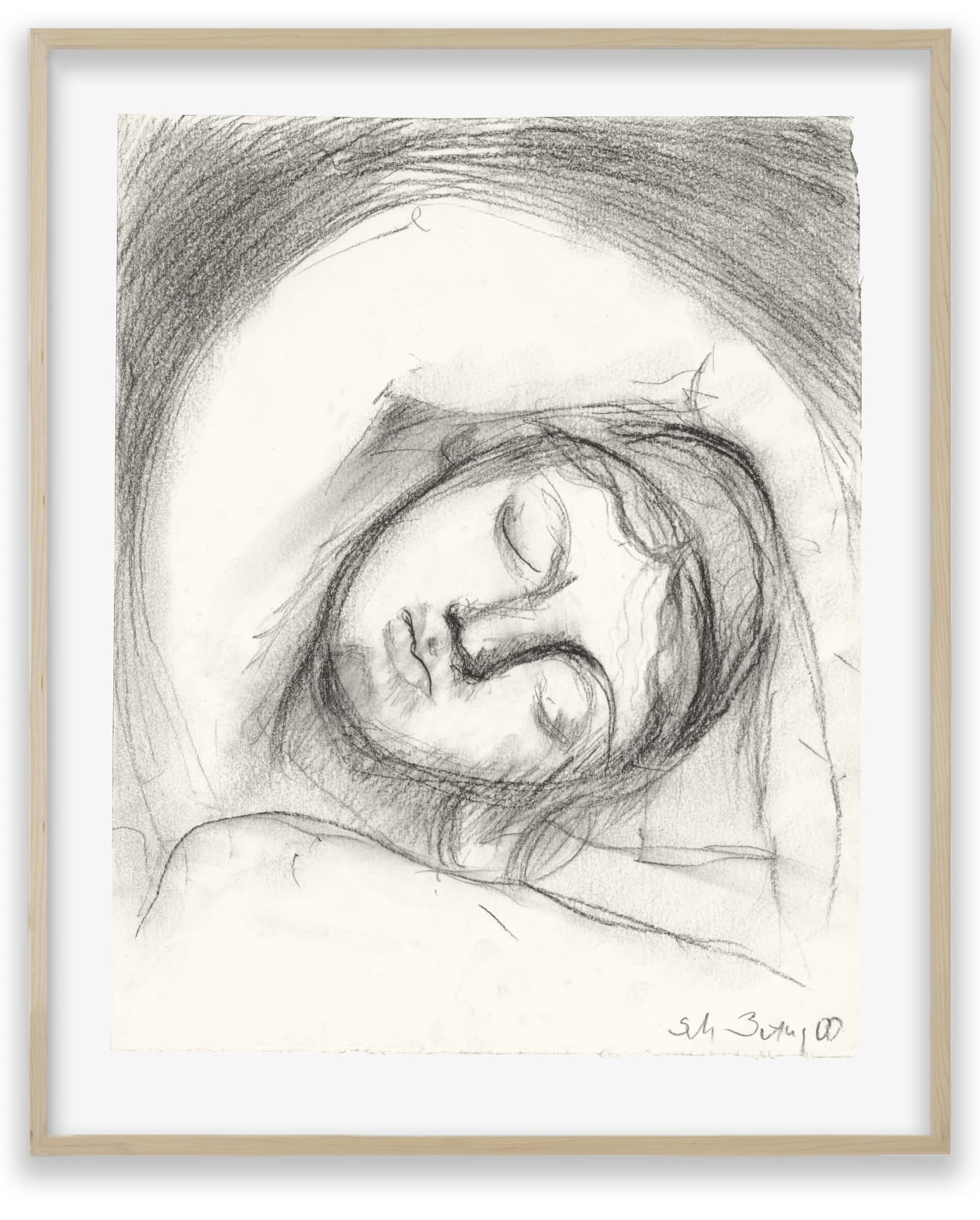 Sabine Moritz Sleep I, 2000 Charcoal on paper 10 3/8 x 8 1/8 in. (26.5 x 20.5 cm)