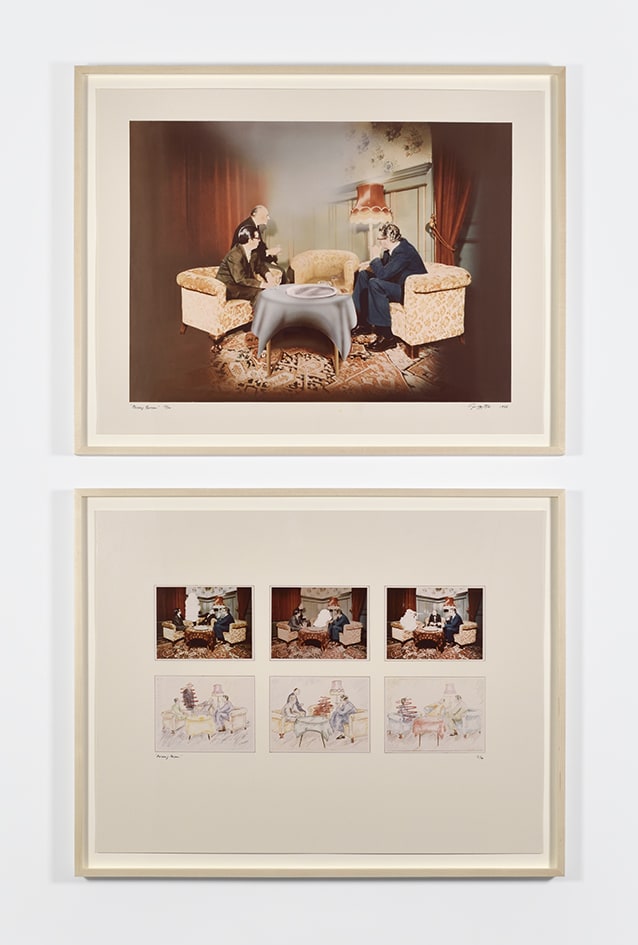 Ger Van Elk Conversation Piece from 'Missing Persons', 1976 A set of two chromogenic prints, mounted on board Sheet: 21...