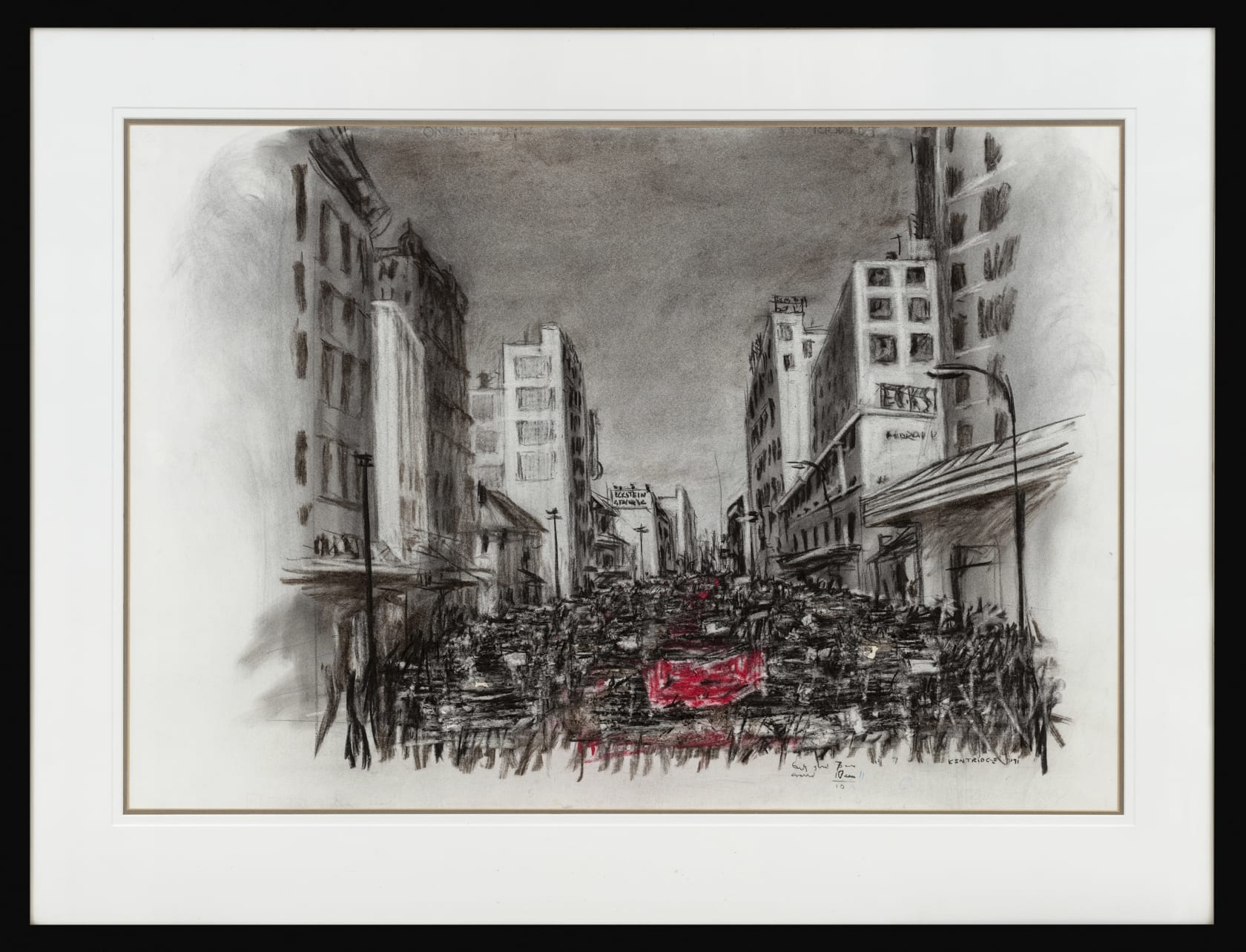 William Kentridge, A March Scene from 'Sobriety, Obesity & Growing Old', 1991