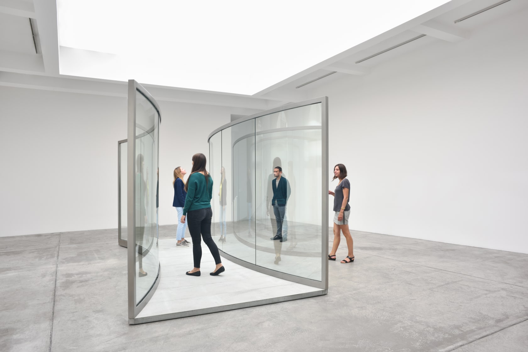 An exhibition installation view from: Dan Graham