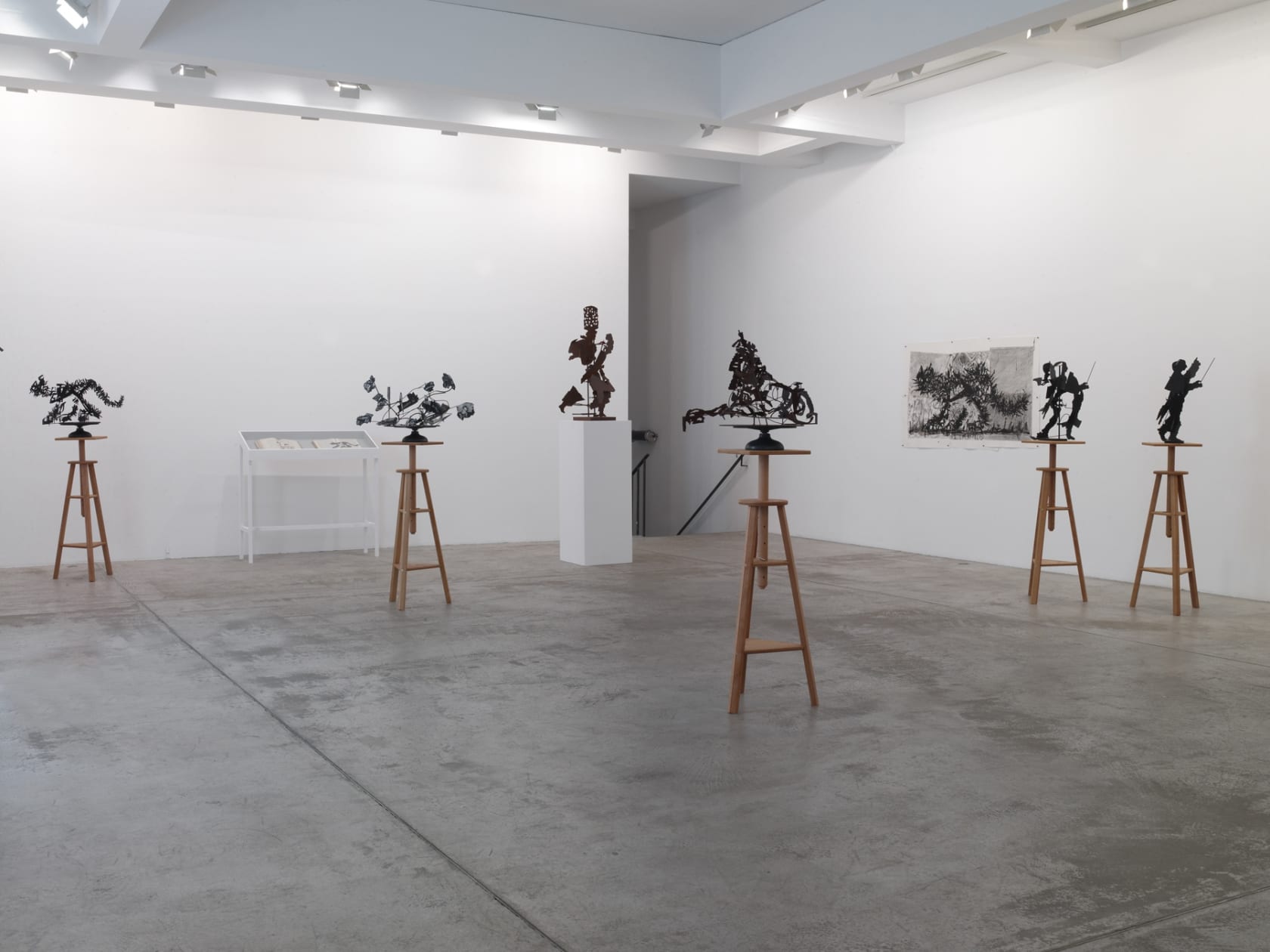 An exhibition installation view from: William Kentridge, Breathe, Dissolve, Return