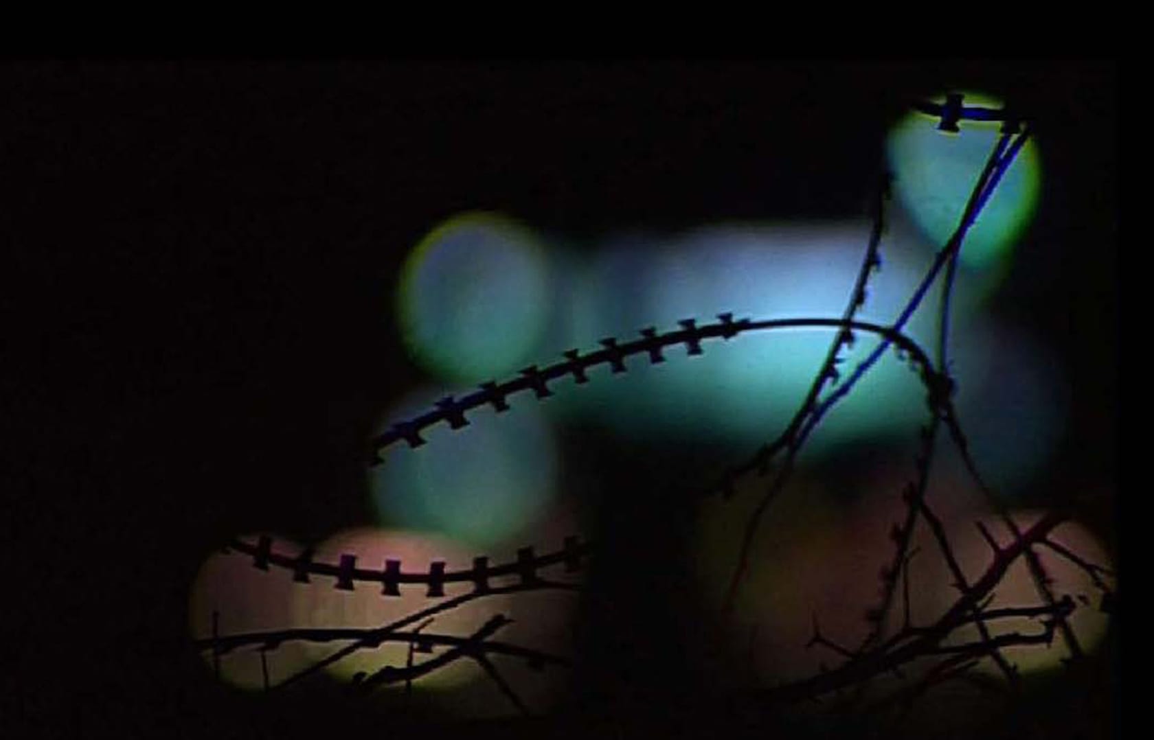 An exhibition installation view from: Trouble at the Front (TROUBLES AUX FRONTIÈRES), YAEL BARTANA, AMAR KANWAR, WILLIAM POPE.L 