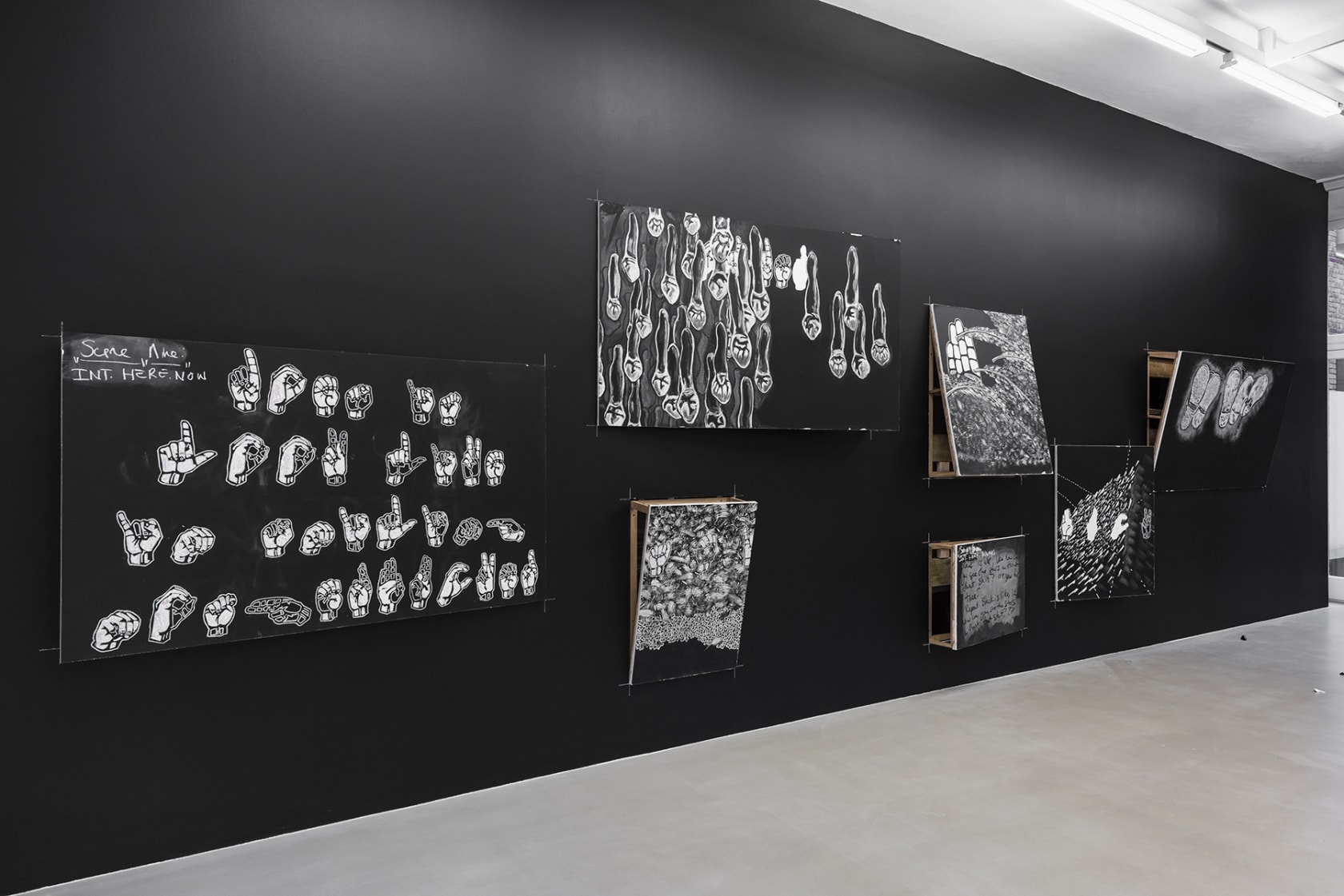 An exhibition installation view from: Kemang Wa Lehulere, not even the departed stay grounded