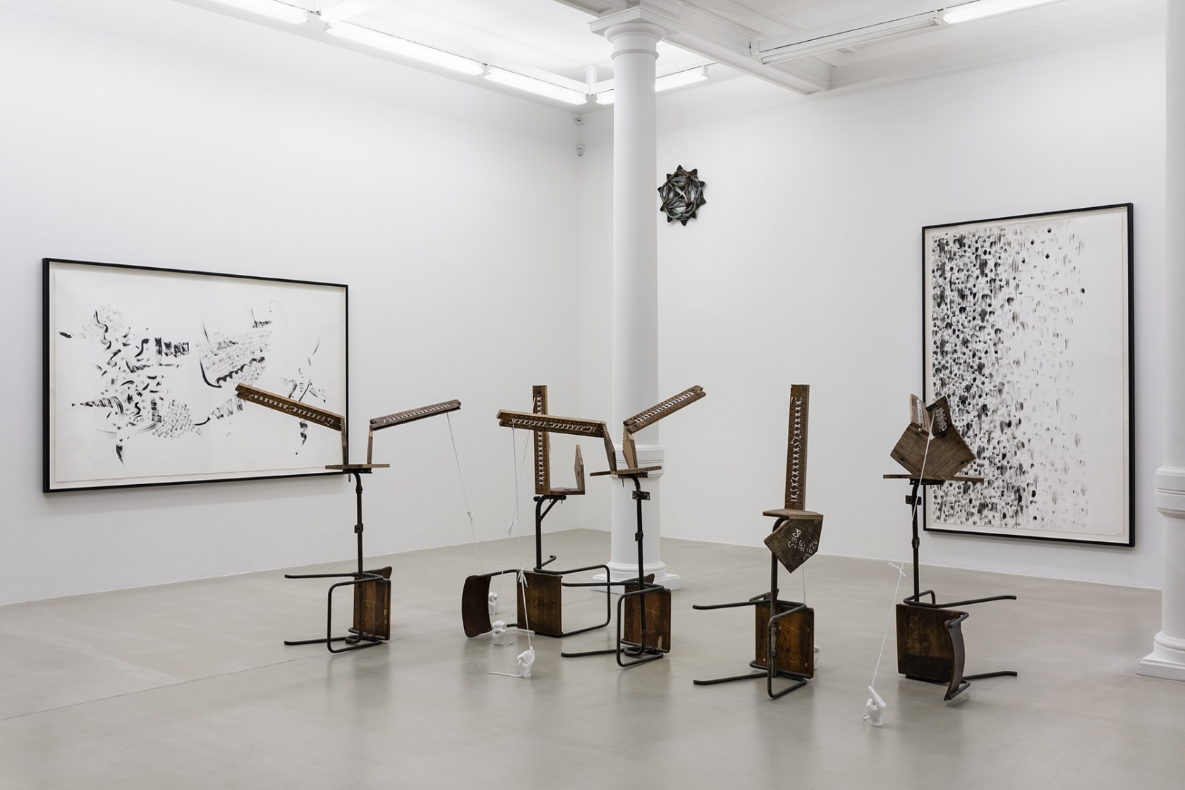 An exhibition installation view from: Kemang Wa Lehulere, not even the departed stay grounded