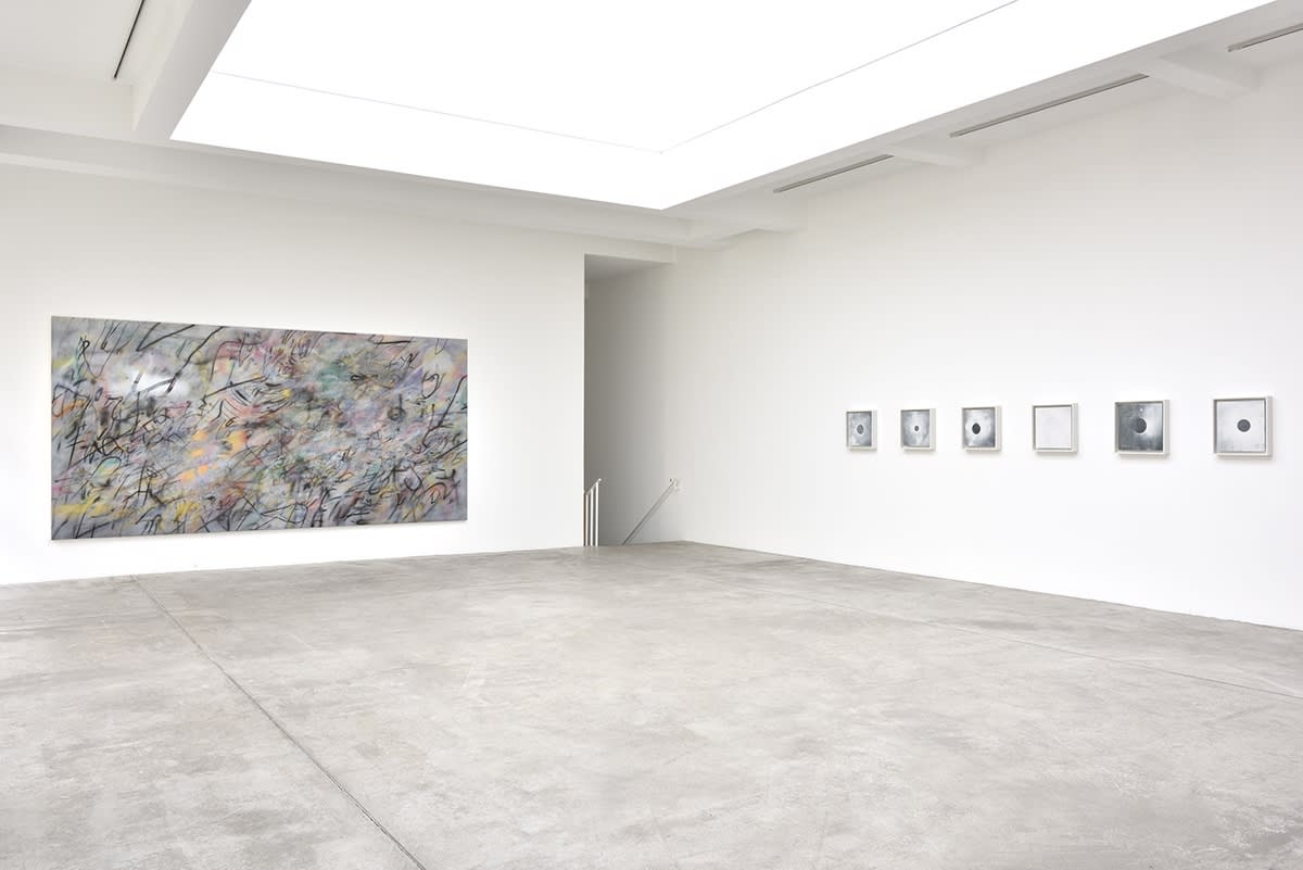 An exhibition installation view from: Tacita Dean, Julie Mehretu