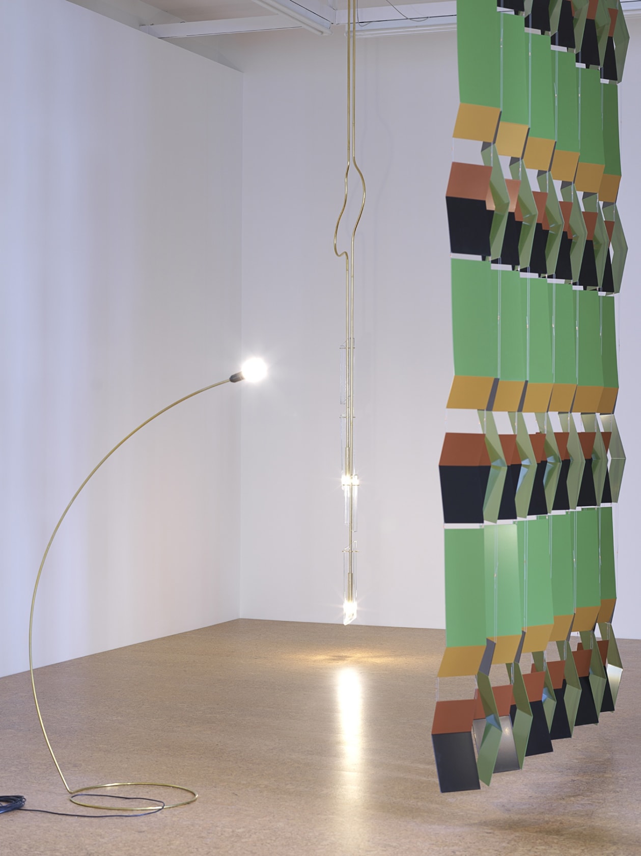 An exhibition installation view from: Leonor Antunes, a thousand realities from an original mark