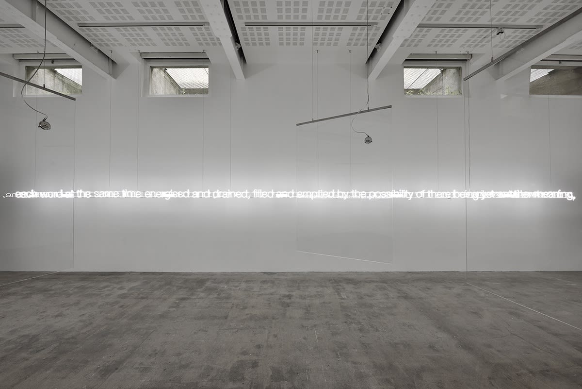 An exhibition installation view from: Cerith Wyn Evans, As if, Seeing in the manner of listening…Hearing as if looking