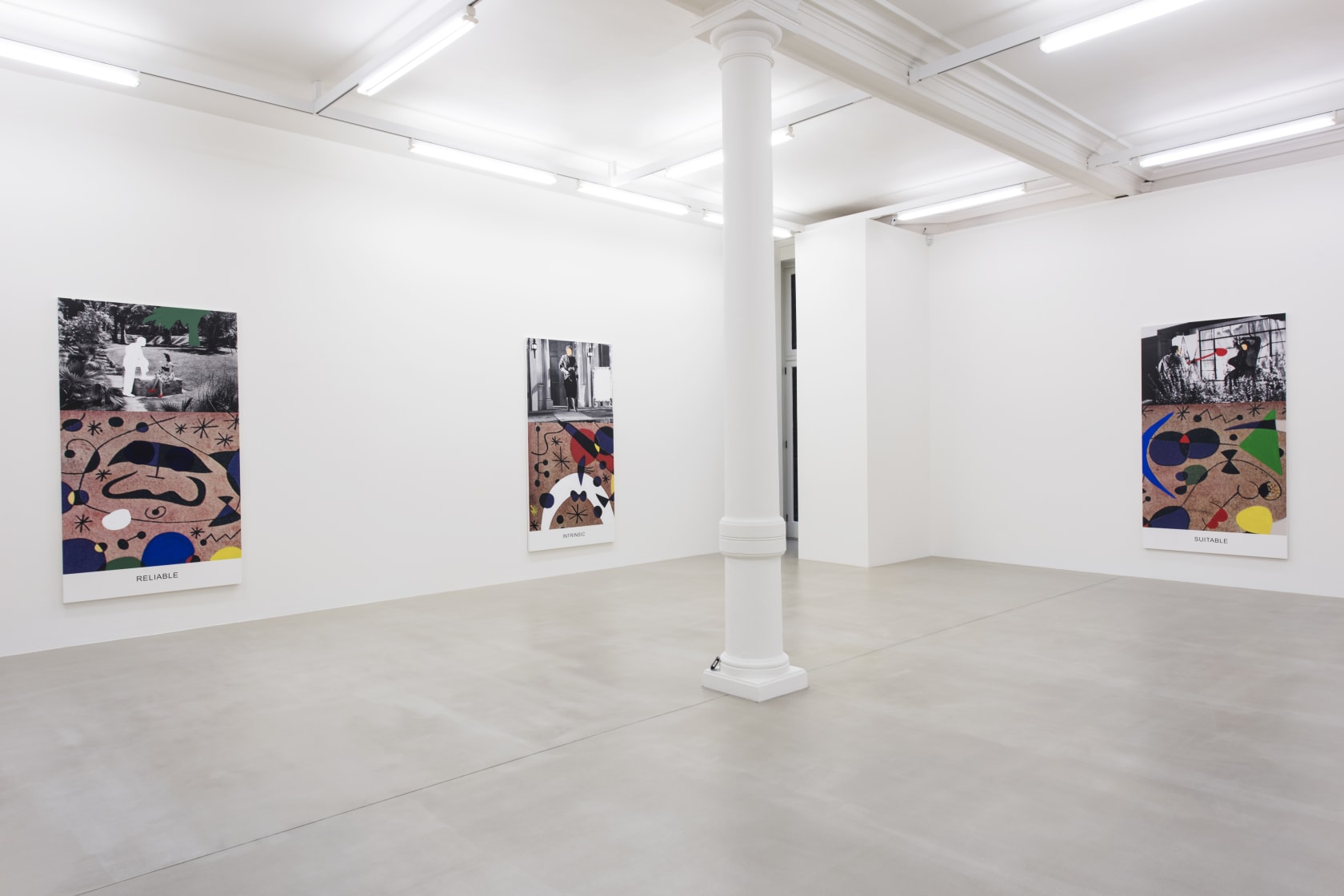 An exhibition installation view from: John Baldessari, Miró and Life in General